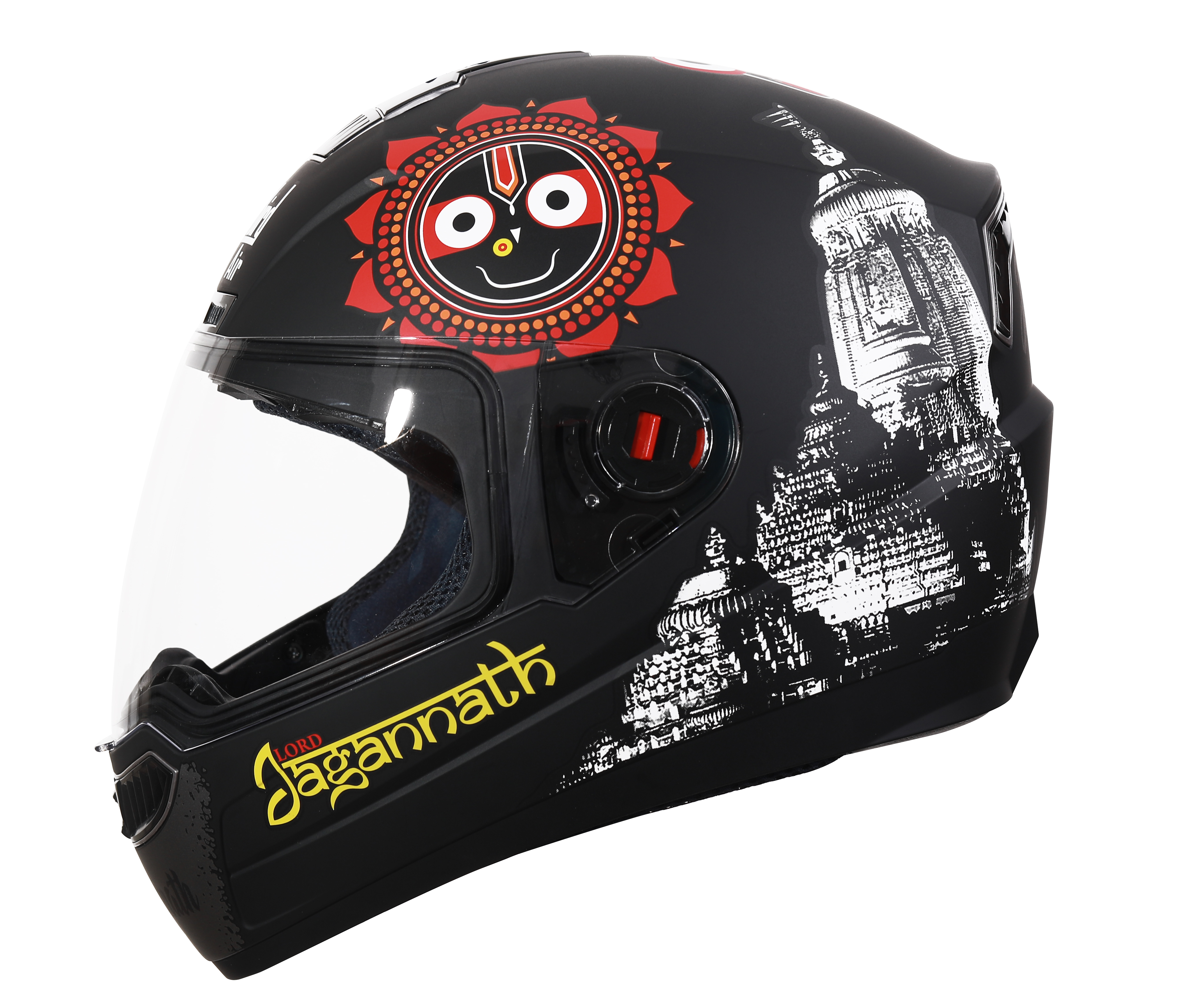Steelbird SBA-1 Jagannath Full Face Helmet In Matt Finish (Matt Black White With Clear Visor)