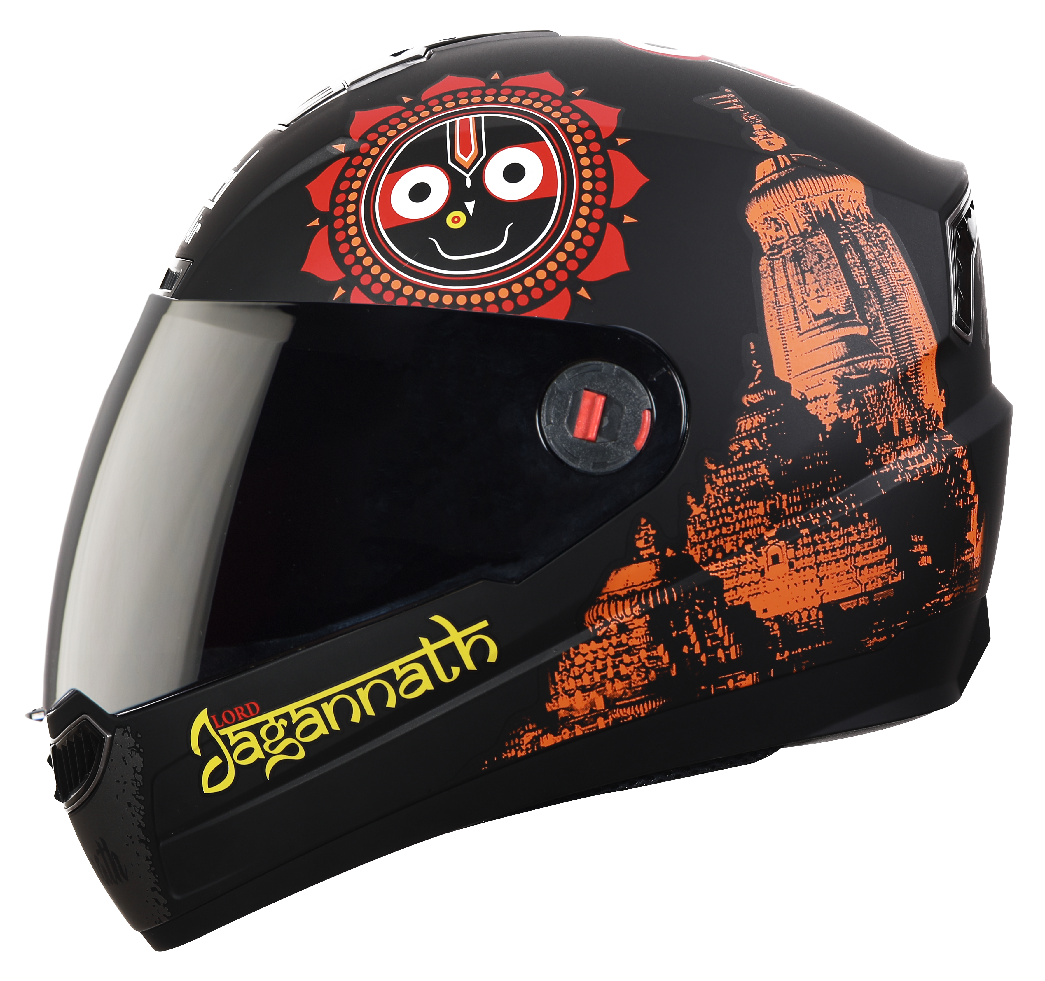 Steelbird SBA-1 Jagannath Full Face Helmet In Matt Finish (Matt Black Orange With Smoke Visor)
