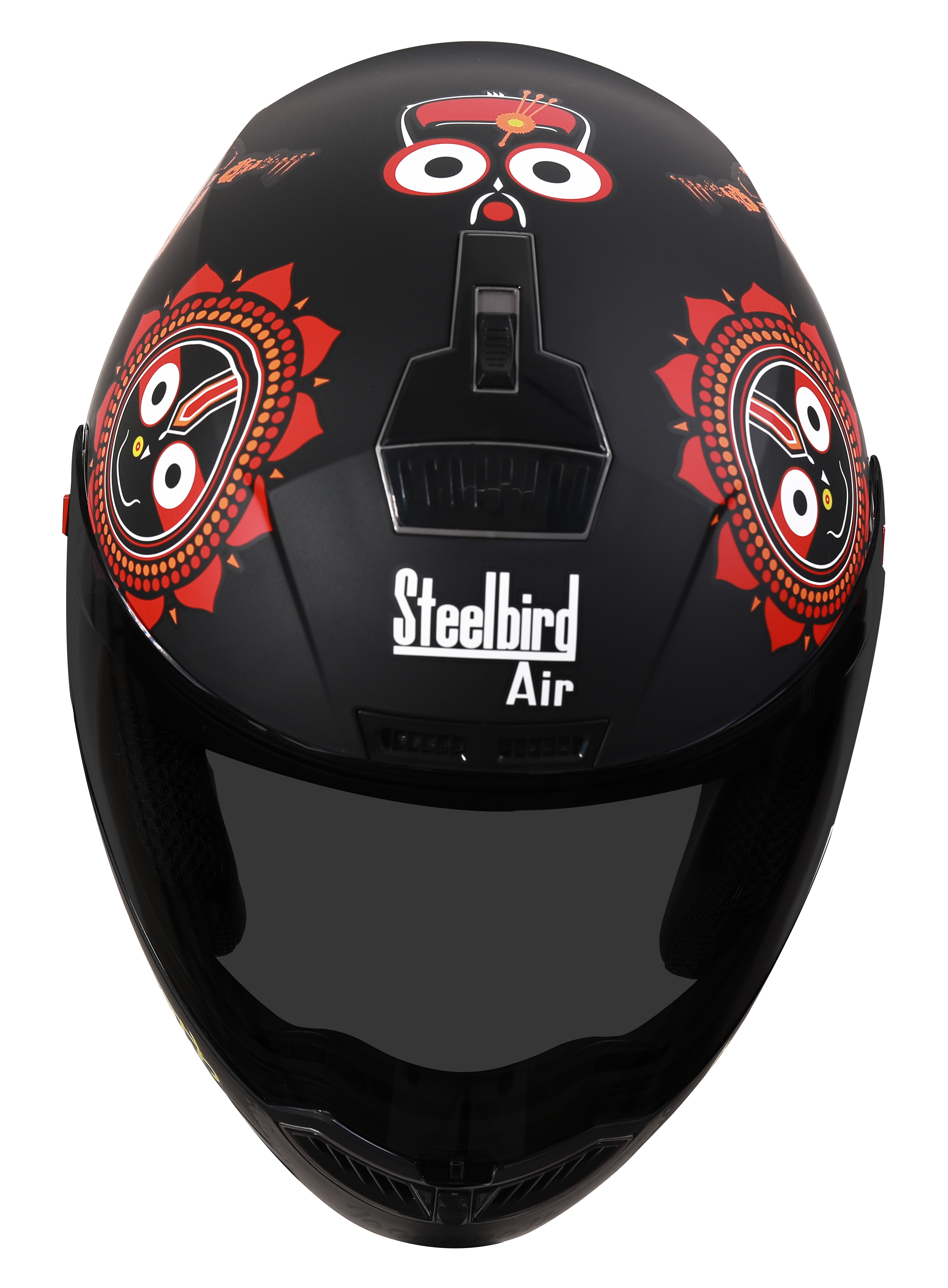 Steelbird SBA-1 Jagannath Full Face Helmet In Matt Finish (Matt Black Orange With Smoke Visor)