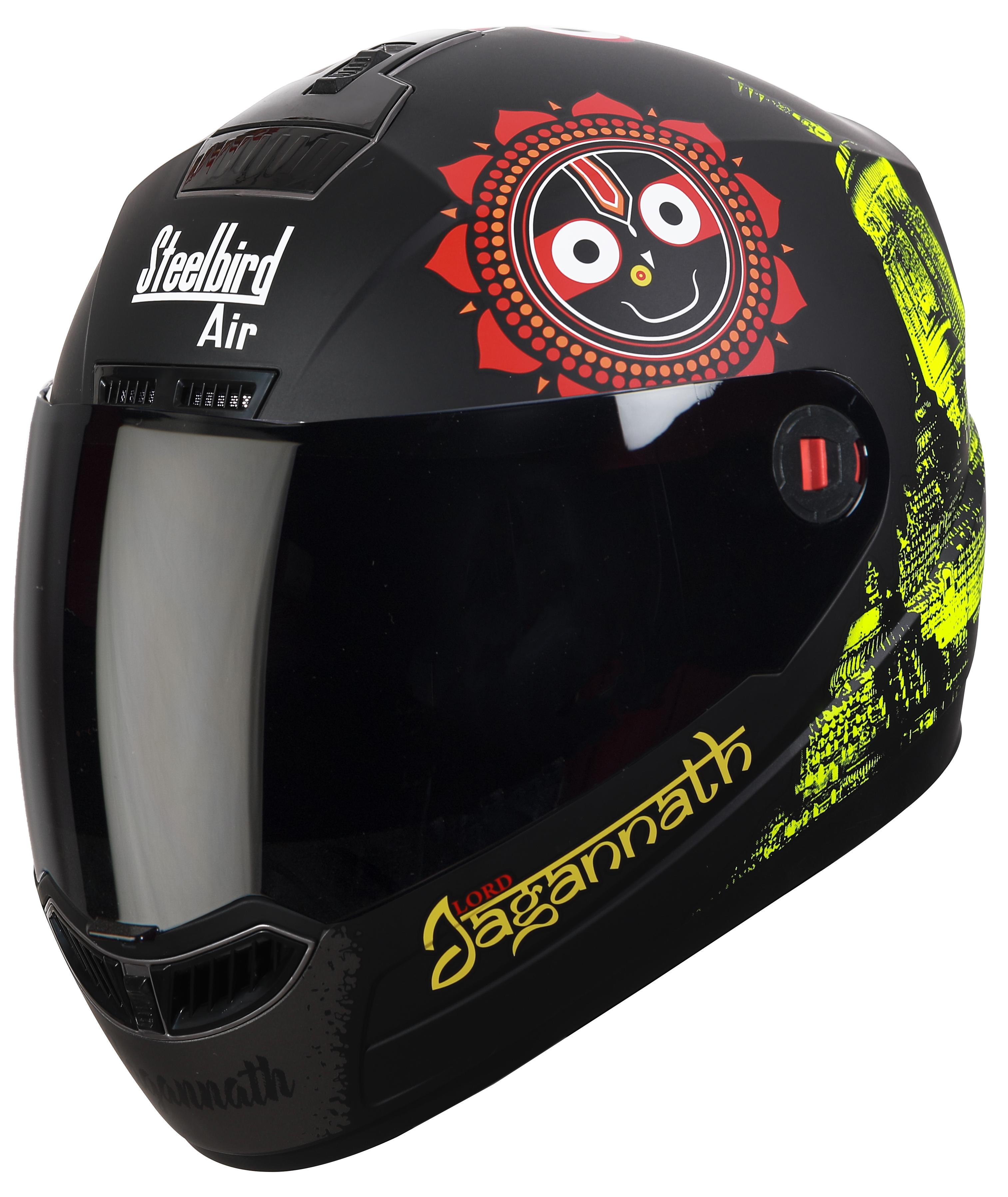 Steelbird SBA-1 Jagannath Full Face Helmet In Matt Finish (Matt Black Yellow With Smoke Visor)