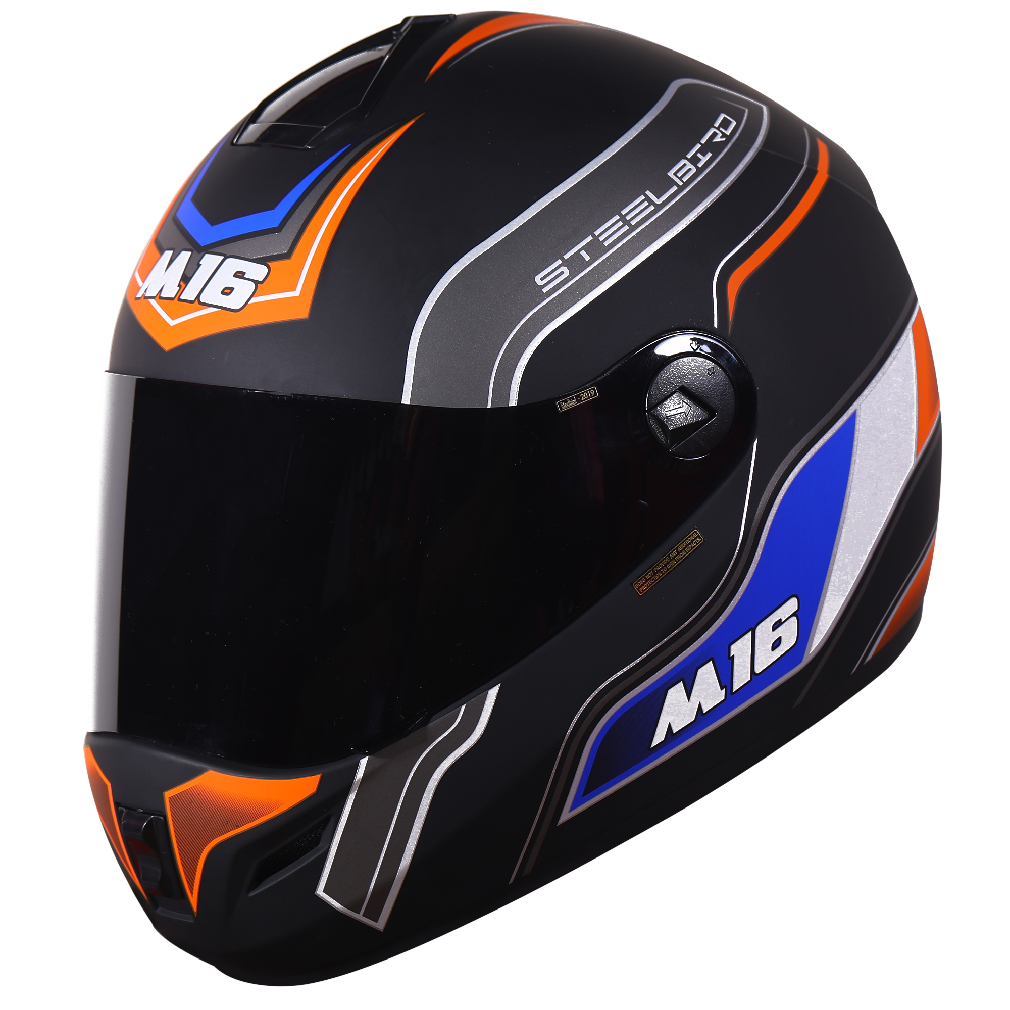 M16 Activate Mat Black With Orange( Fitted With Clear Visor Extra Smoke Visor Free)