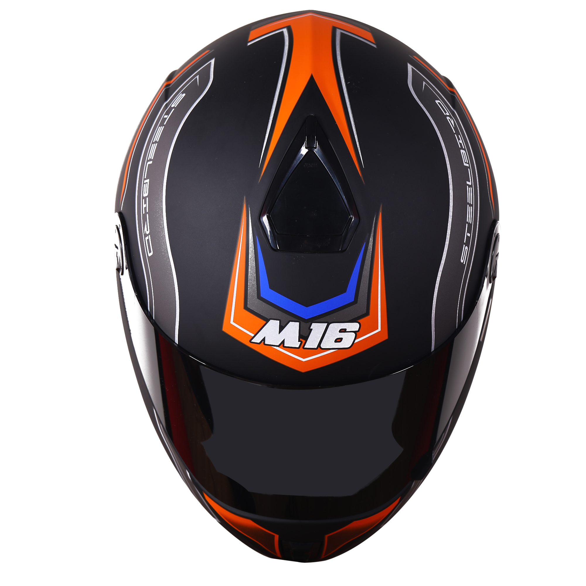 M16 Activate Mat Black With Orange( Fitted With Clear Visor Extra Smoke Visor Free)