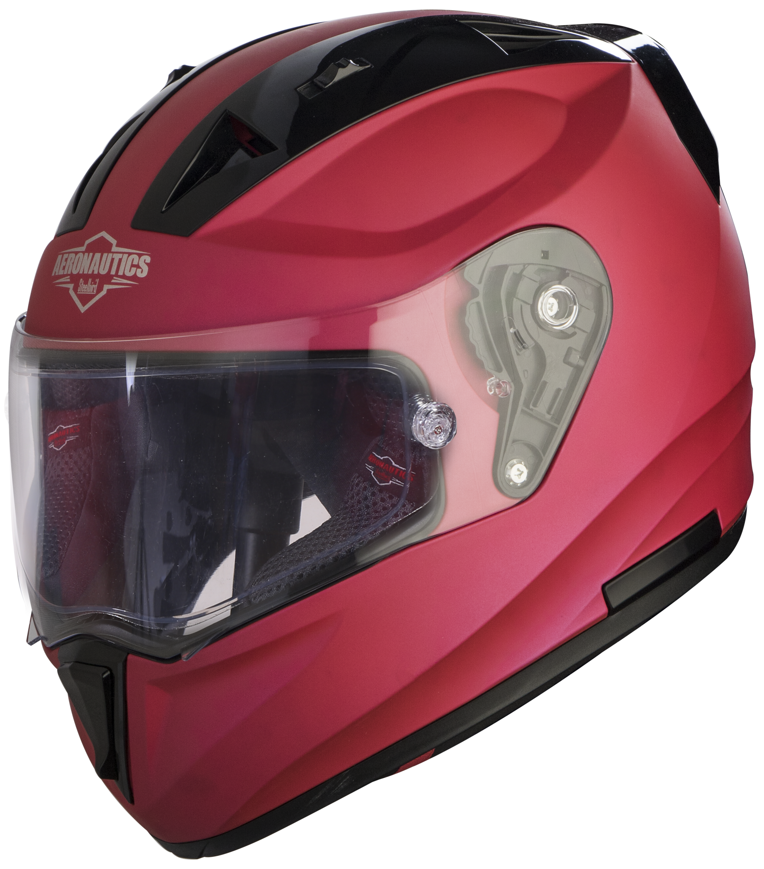 SA-1 Aeronautics Mat Hot Pink With Anti-Fog Shield Clear Visor