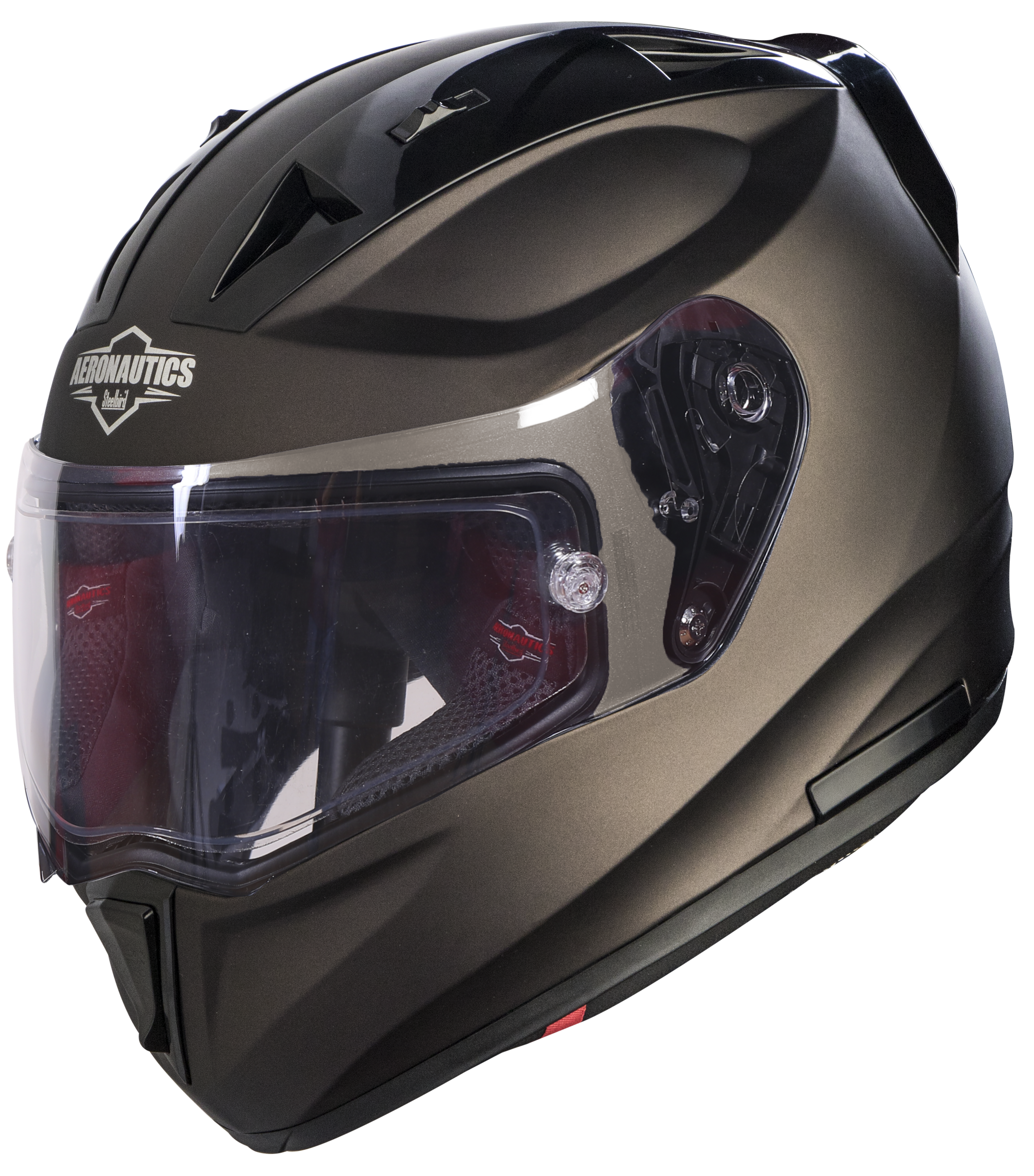 SA-1 Aeronautics Mat Royal Brown With Anti-Fog Shield Clear Visor