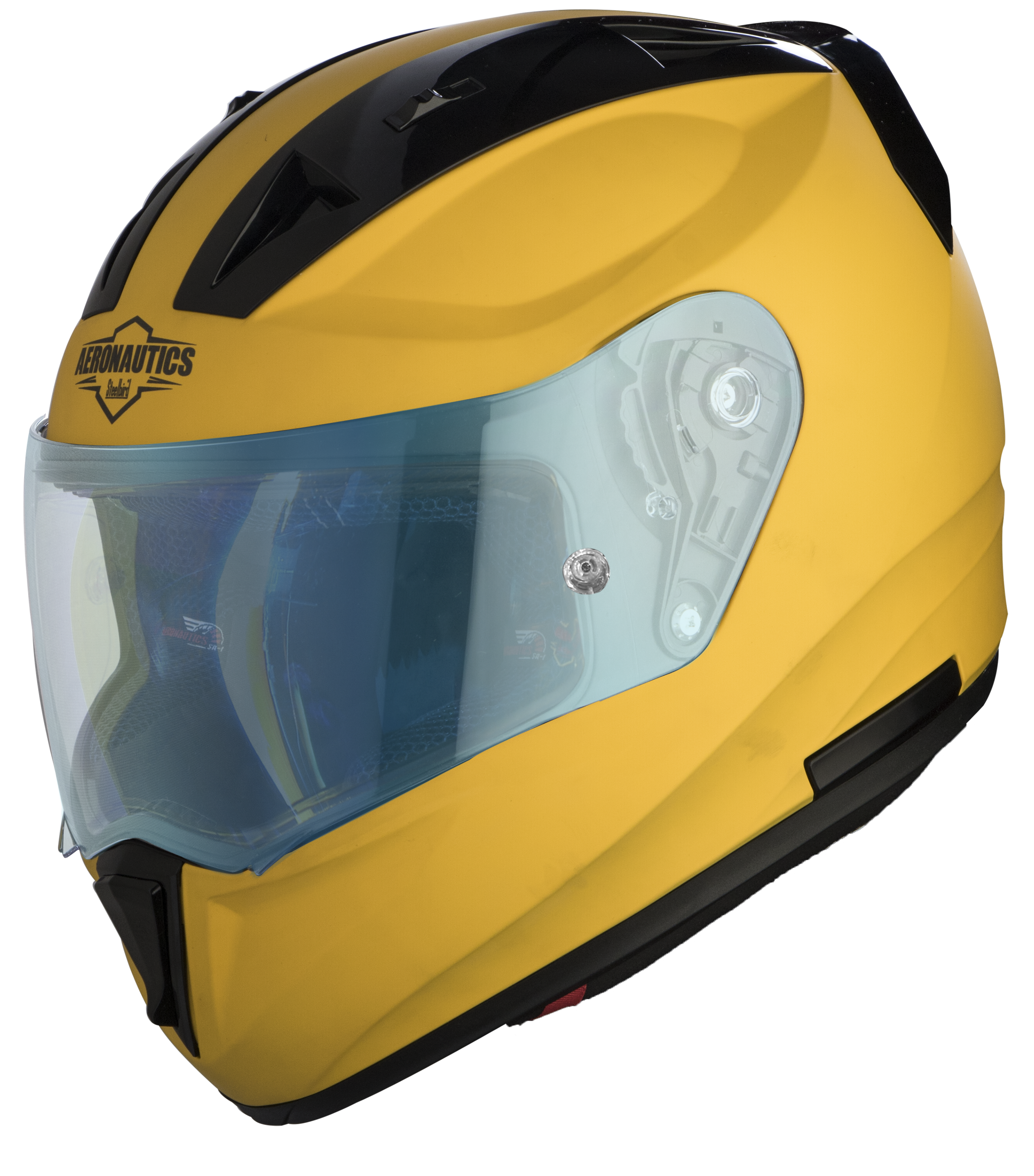 SA-1 Aeronautics Mat Moon Yellow With Anti-Fog Shield Blue Night Vision Visor