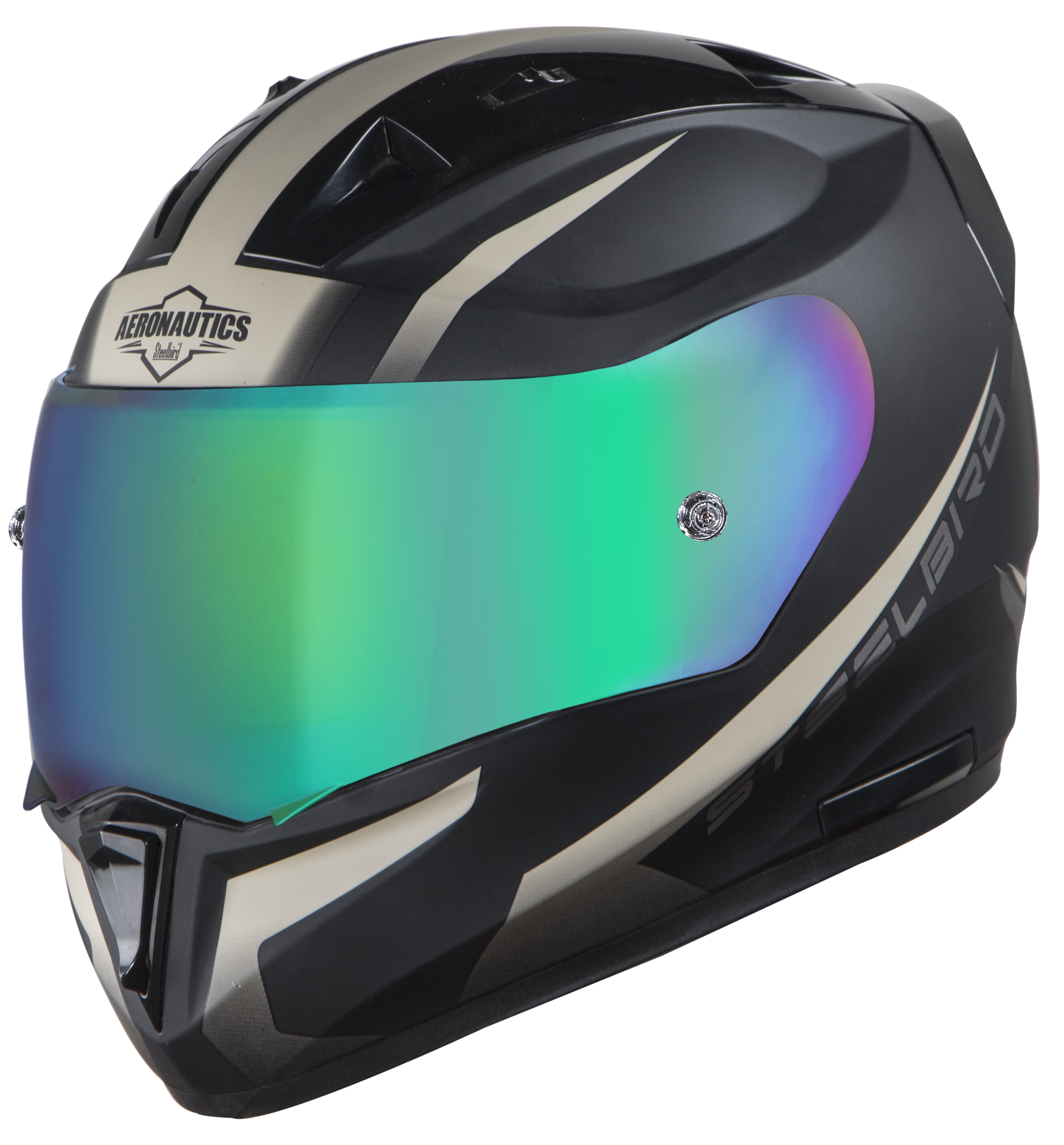 SA-1 WHIF Mat Black/Desert Storm With (Fitted With Clear Visor Extra Anti-Fog Shield Chrome Rainbow Visor Free)