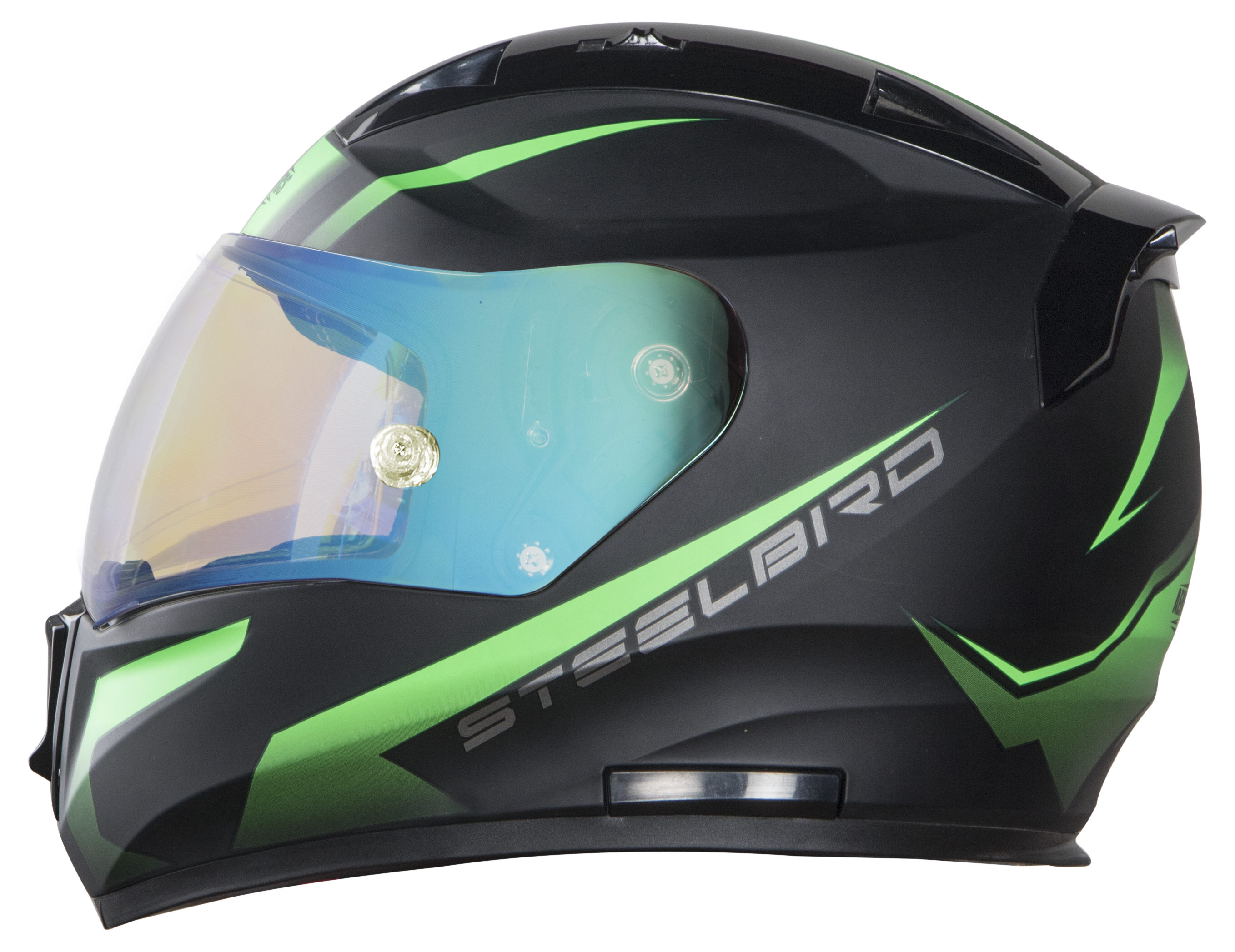SA-1 WHIF Mat Black/Green (Fitted With Clear Extra Anti-Fog Shield Night Vision Blue Visor Free)