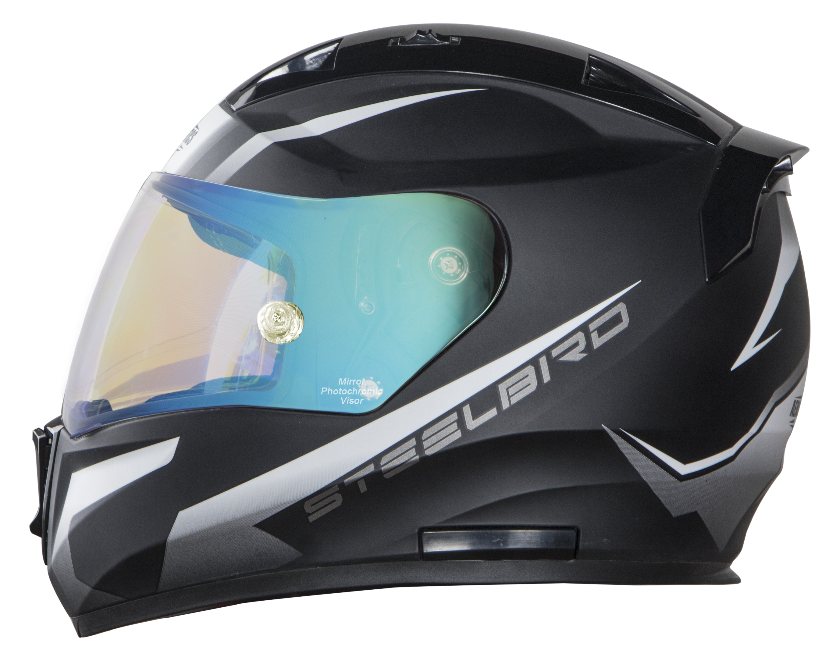 SA-1 WHIF Mat Black/White (Fitted With Clear Visor Extra Anti-Fog Shield Blue Night Vision Photochromic Visor Free)