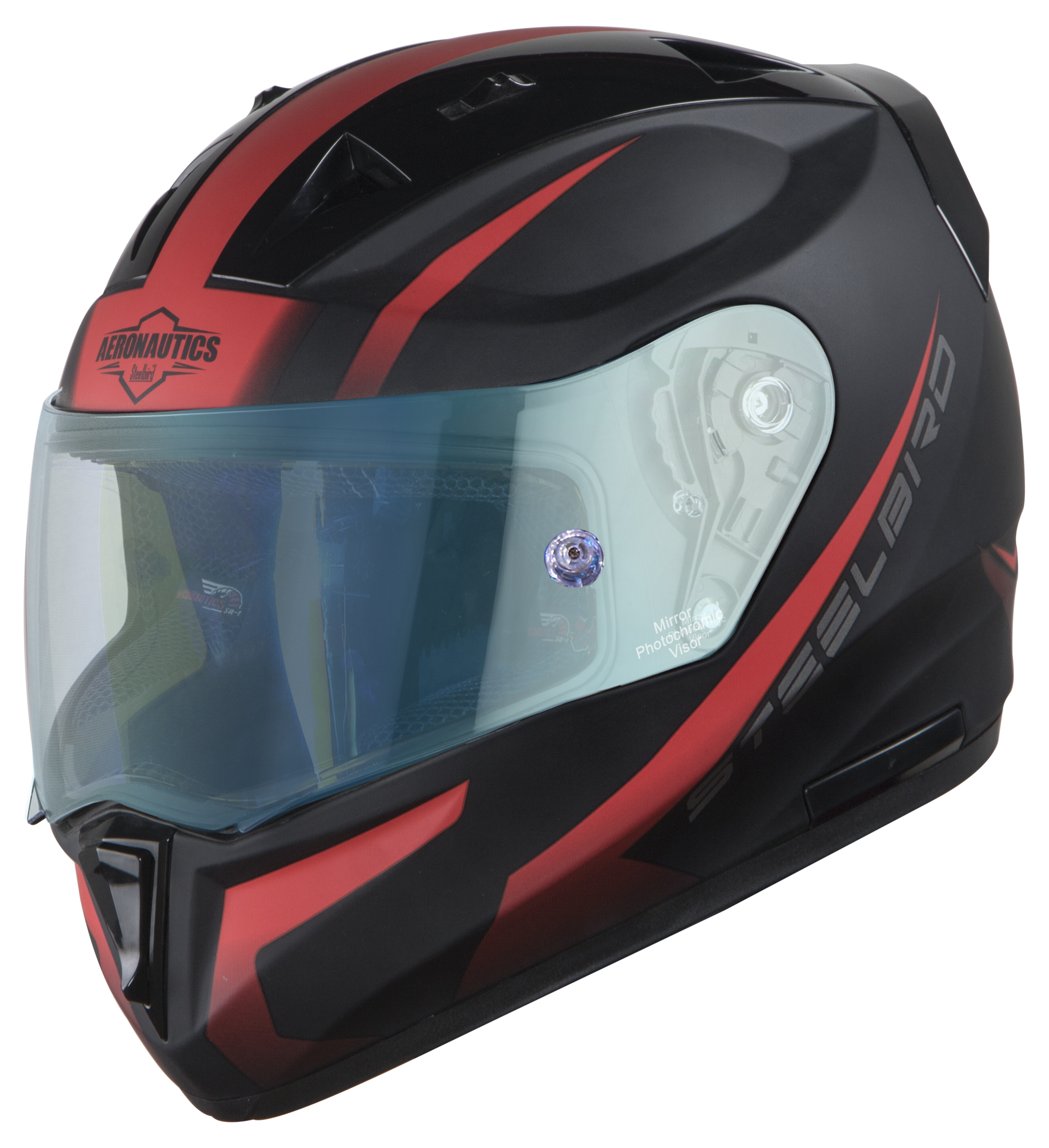 SA-1 WHIF Mat Black/Red (Fitted With Clear Visor Extra Anti-Fog Shield Blue Night Vision Photochromic Visor Free)