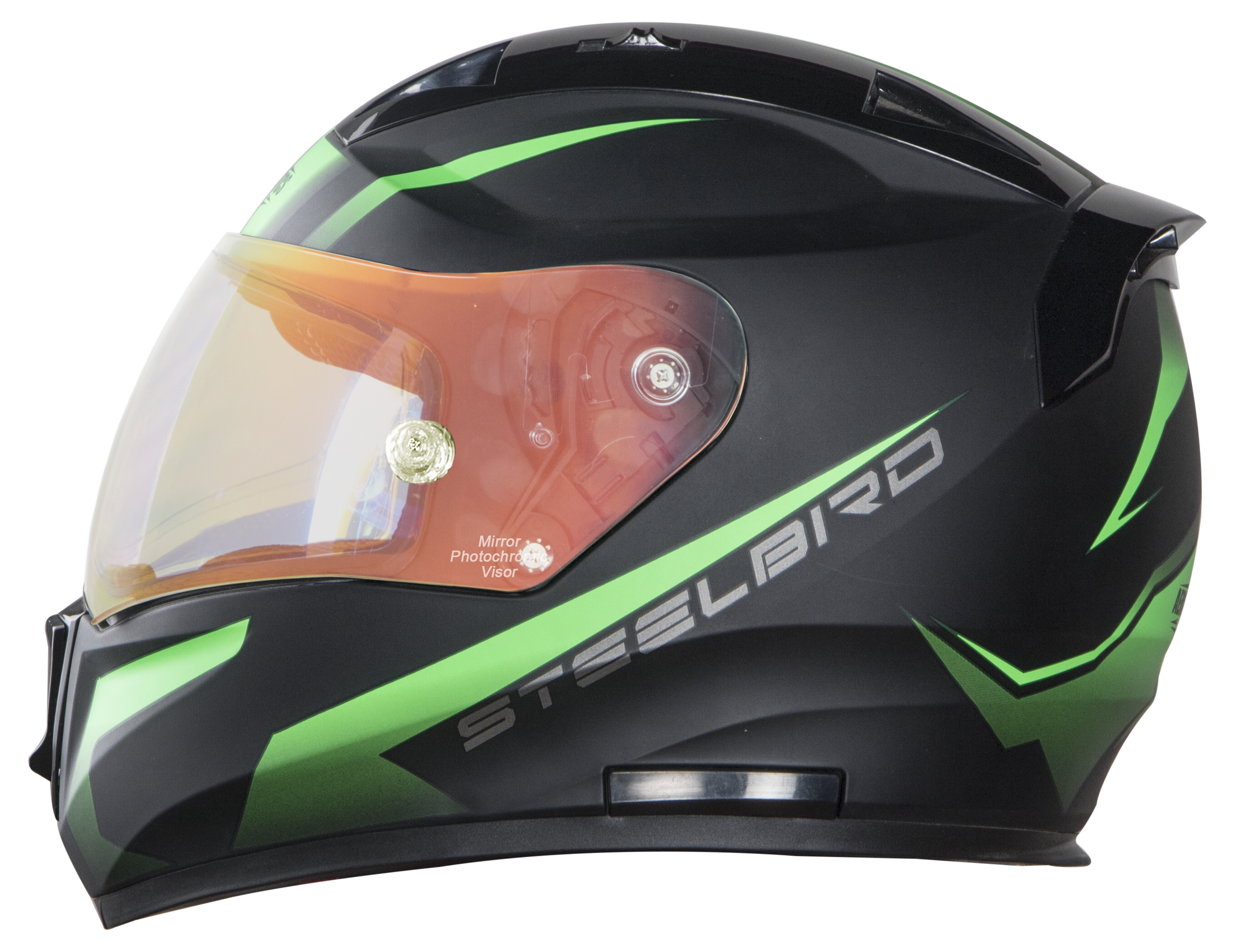 SA-1 WHIF Mat Black/Green (Fitted With Clear Visor Extra Anti-Fog Shield Gold Night Vision Photochromic Visor Free)