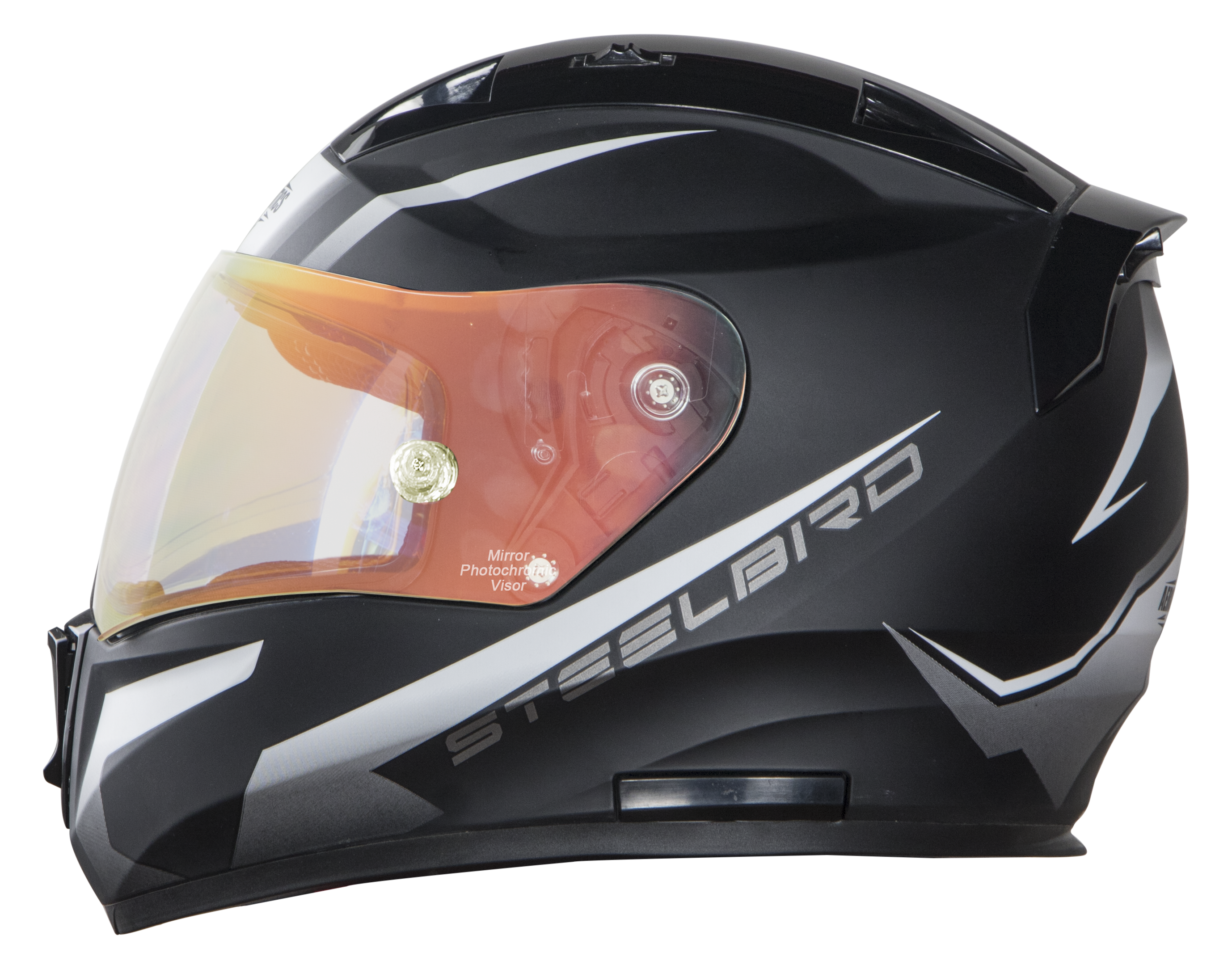 SA-1 WHIF Mat Black/White (Fitted With Clear Visor Extra Anti-Fog Shield Gold Night Vision Photochromic Visor Free)