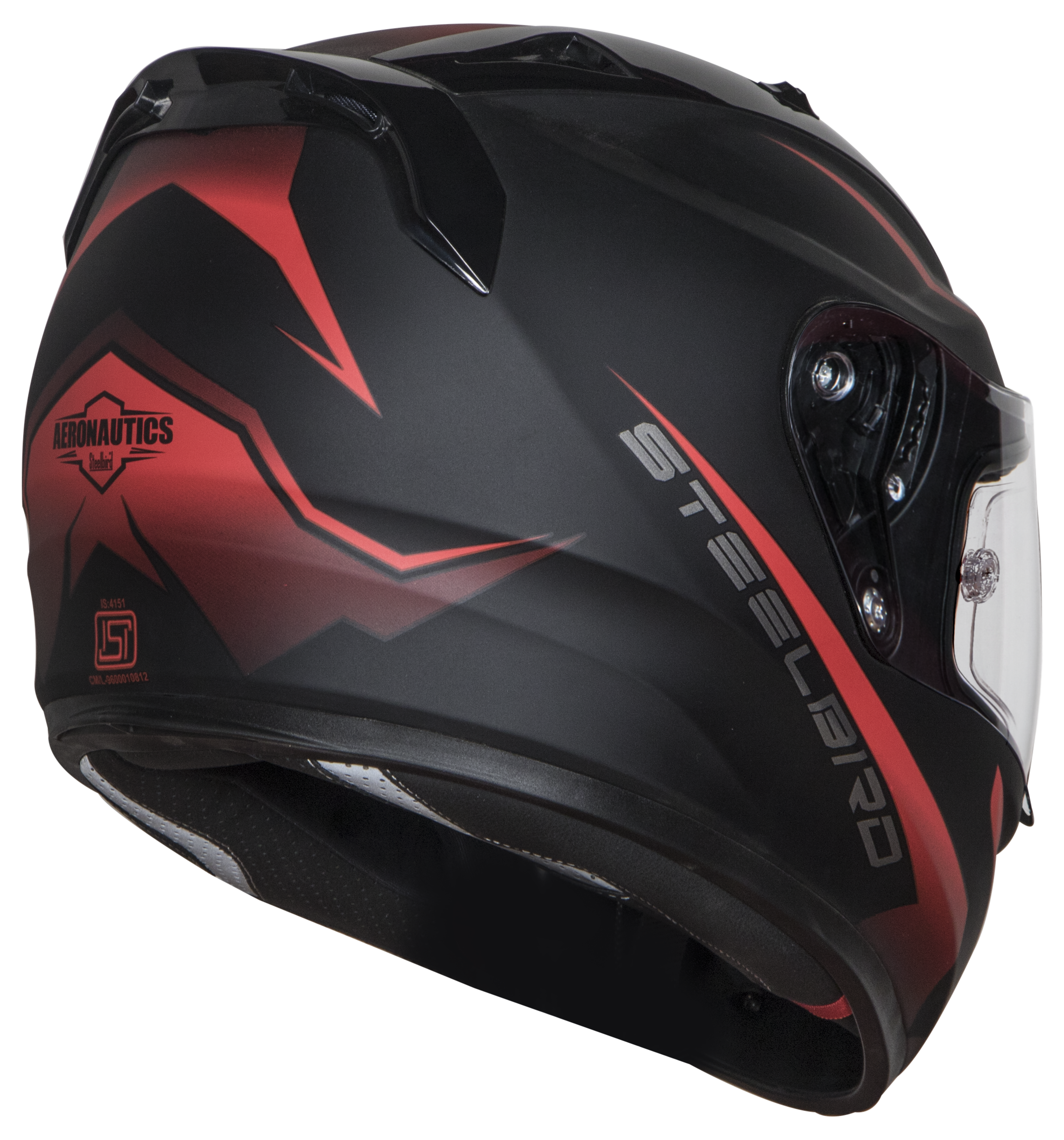 SA-1 WHIF Mat Black/Red (Fitted With Clear Visor Extra Anti-Fog Shield Gold Night Vision Photochromic Visor Free)