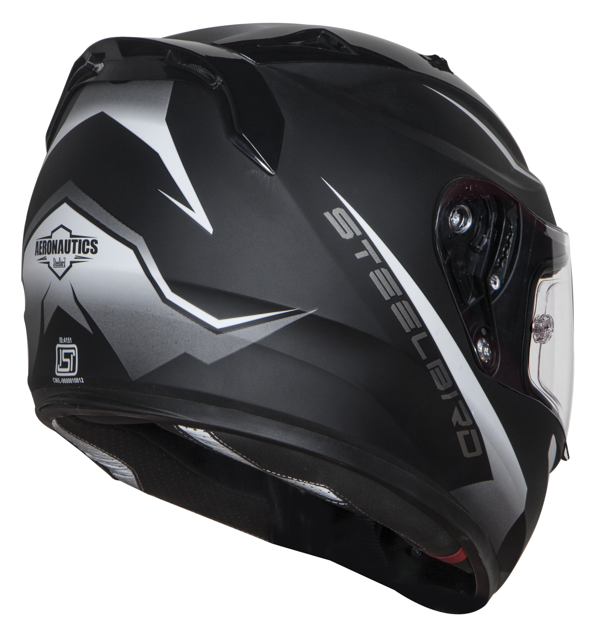 SA-1 WHIF Mat Black/White (Fitted With Clear Visor Extra Anti-Fog Shield Green Night Vision Photochromic Visor Free)