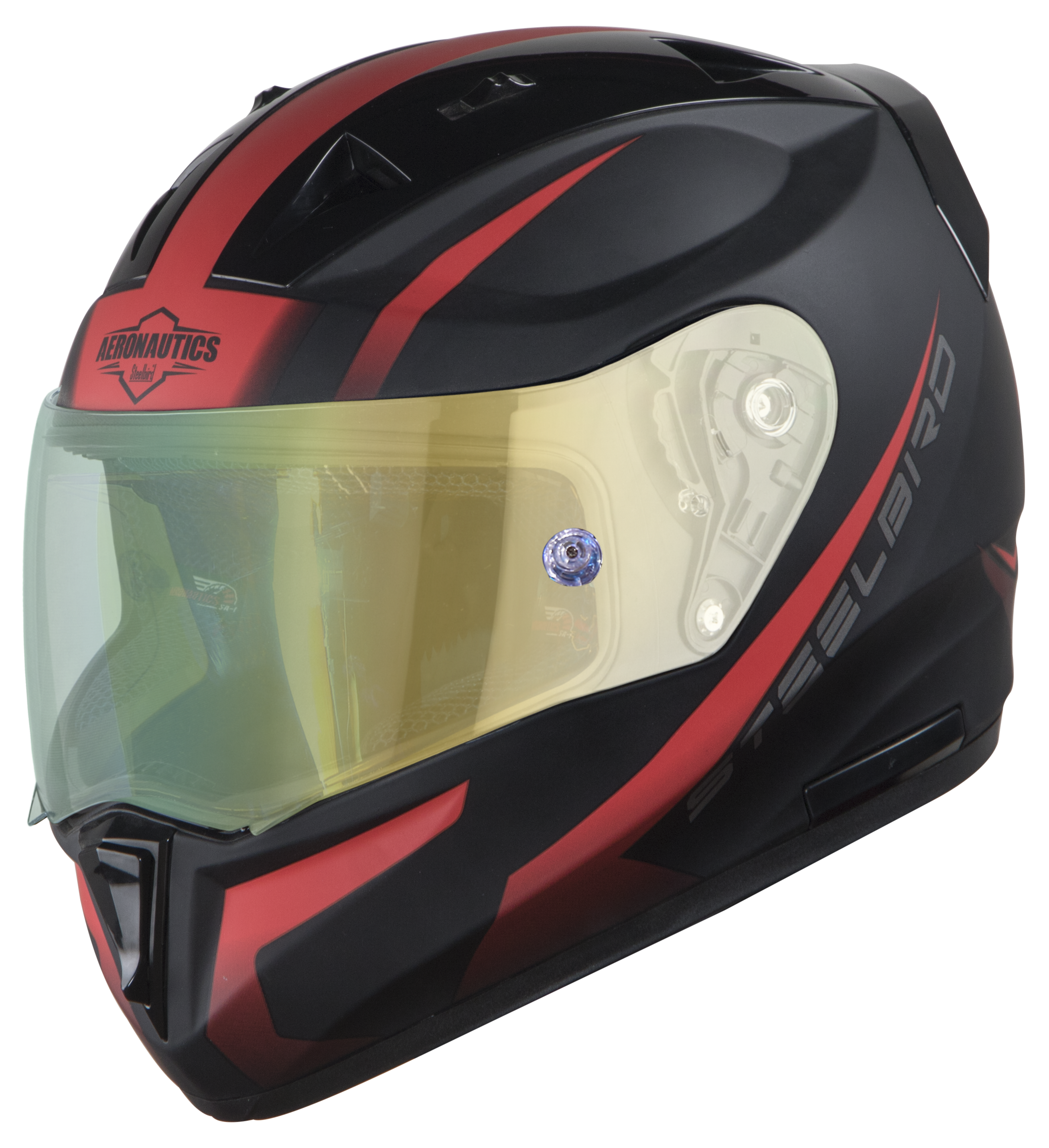 SA-1 WHIF Mat Black/Red (Fitted With Clear Visor Extra Anti-Fog Shield Green Night Vision Photochromic Visor Free)