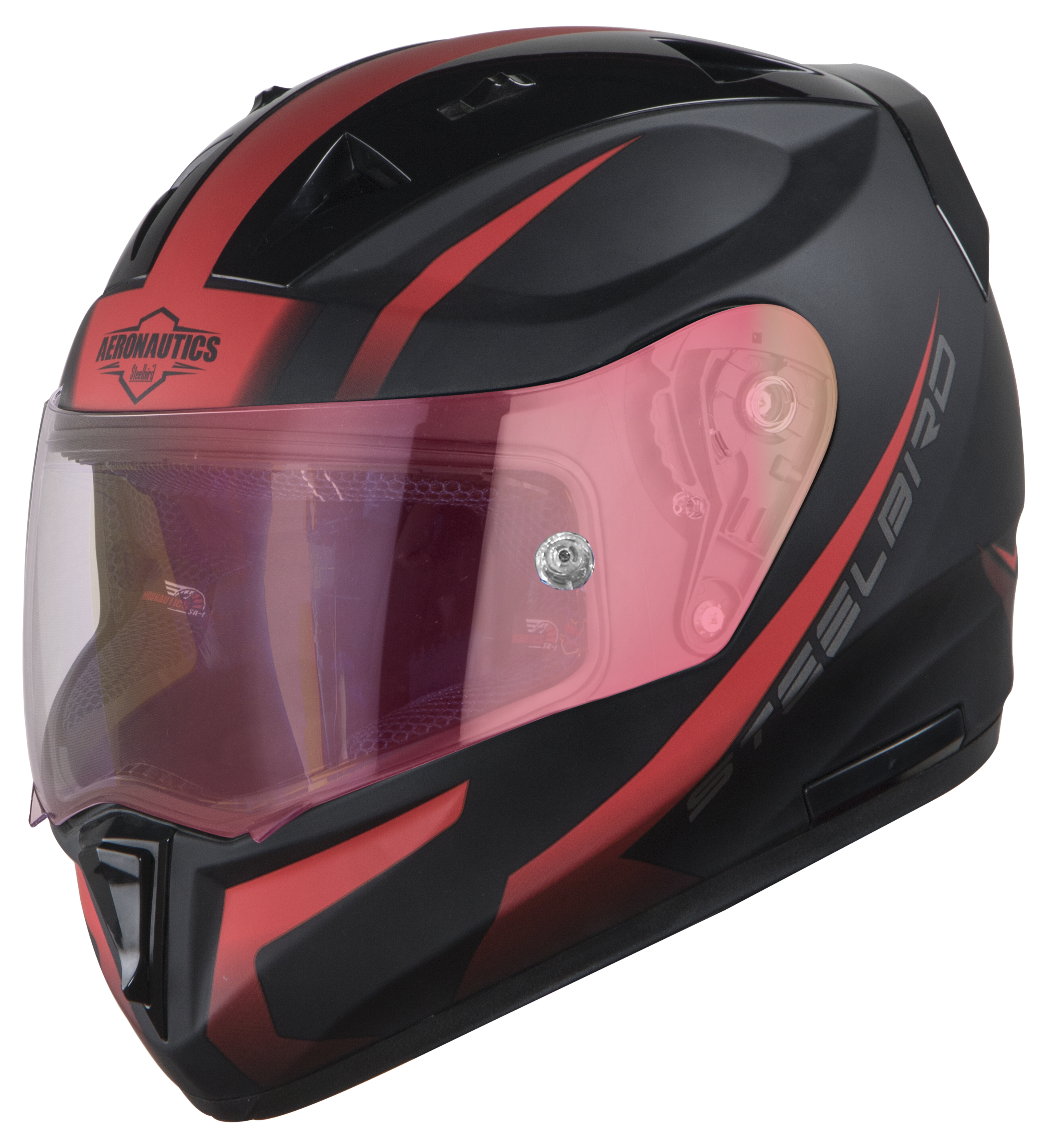 SA-1 WHIF Mat Black/Red (Fitted With Clear Visor Extra Anti-Fog Shield Night Vision Gold Visor Free)