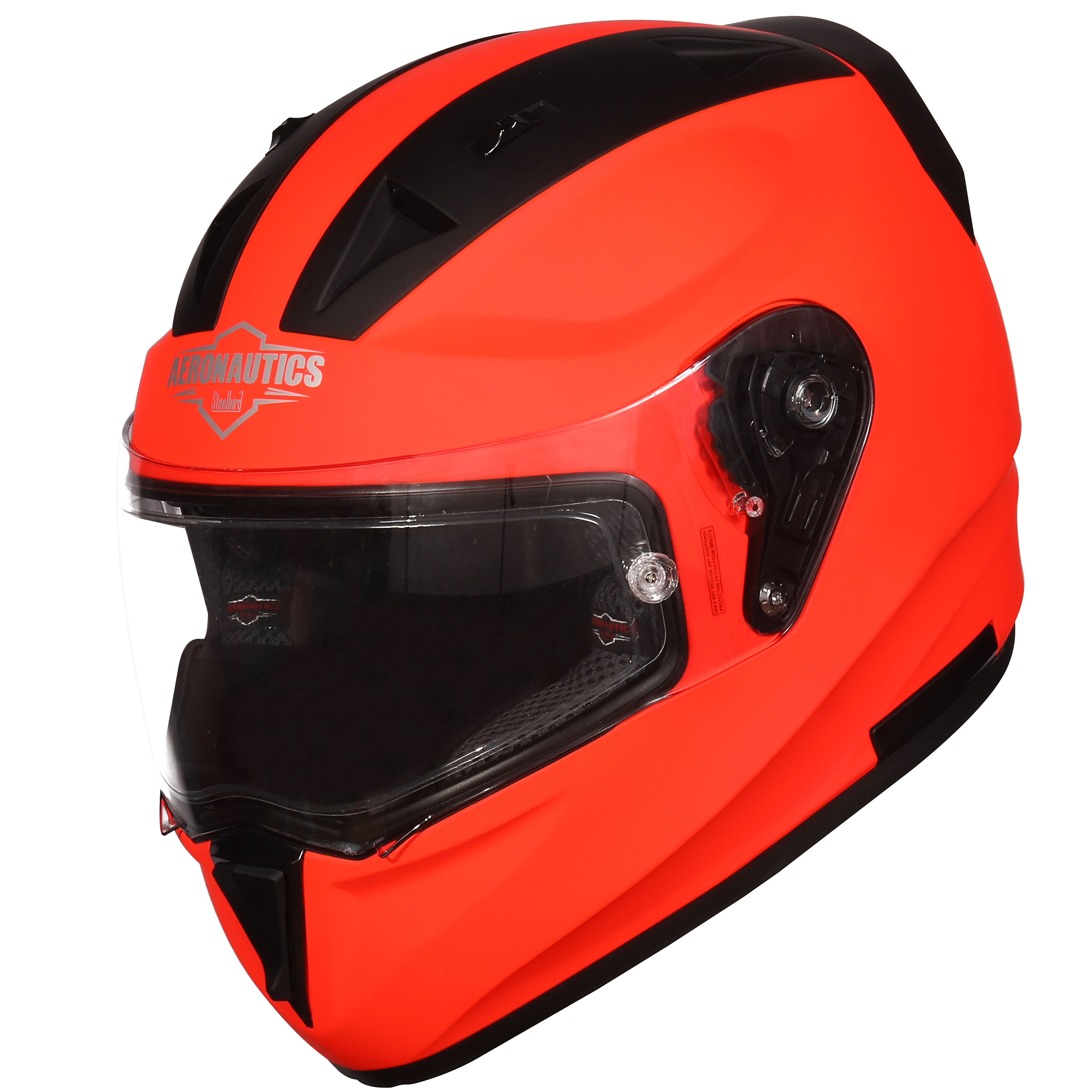 SA-1 FLUO RED WITH ANTI-FOG SHIELD CLEAR VISOR