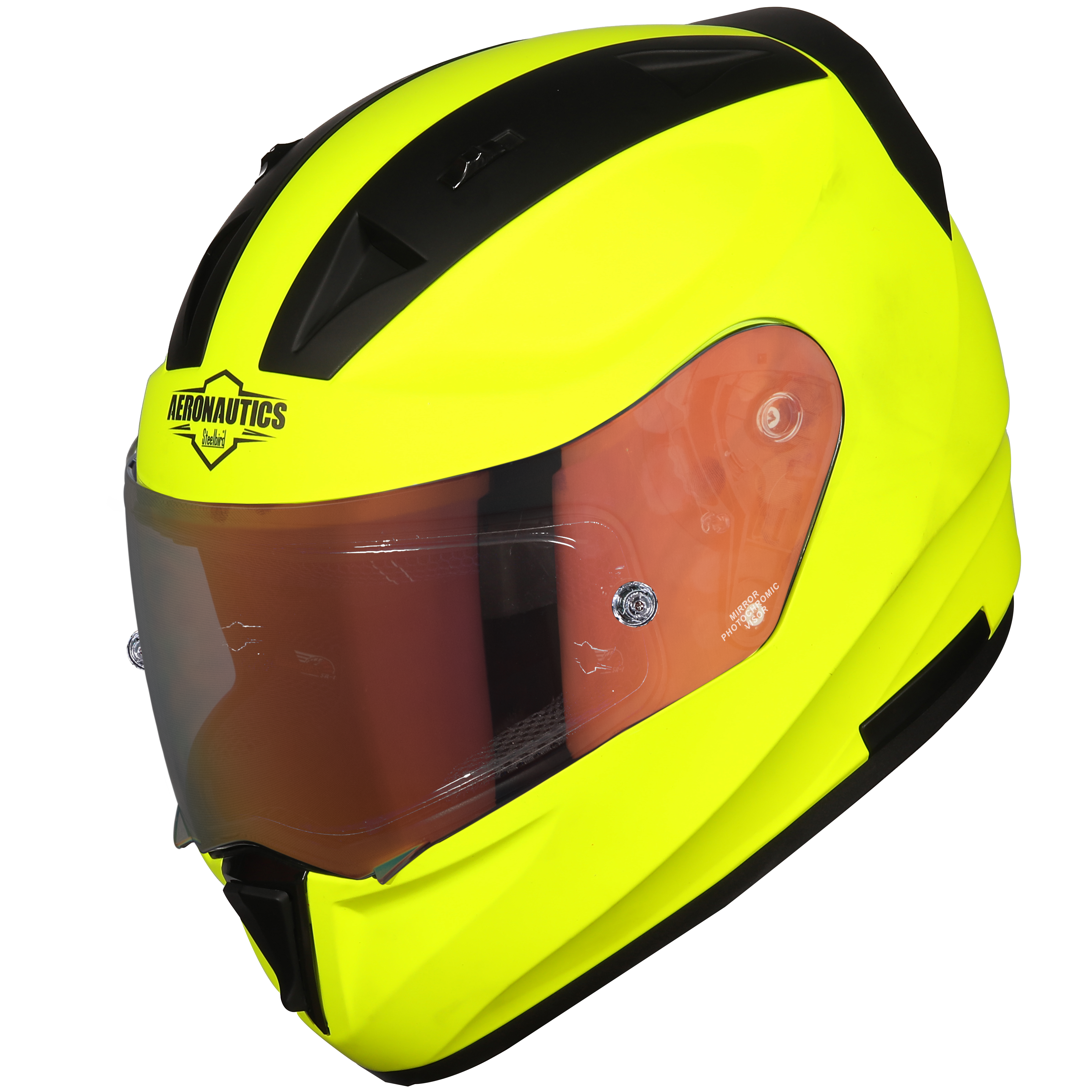 SA-1 FLUO NEON WITH ANTI-FOG SHIELD GOLD NIGHT VISION PHOTOCHROMIC VISOR