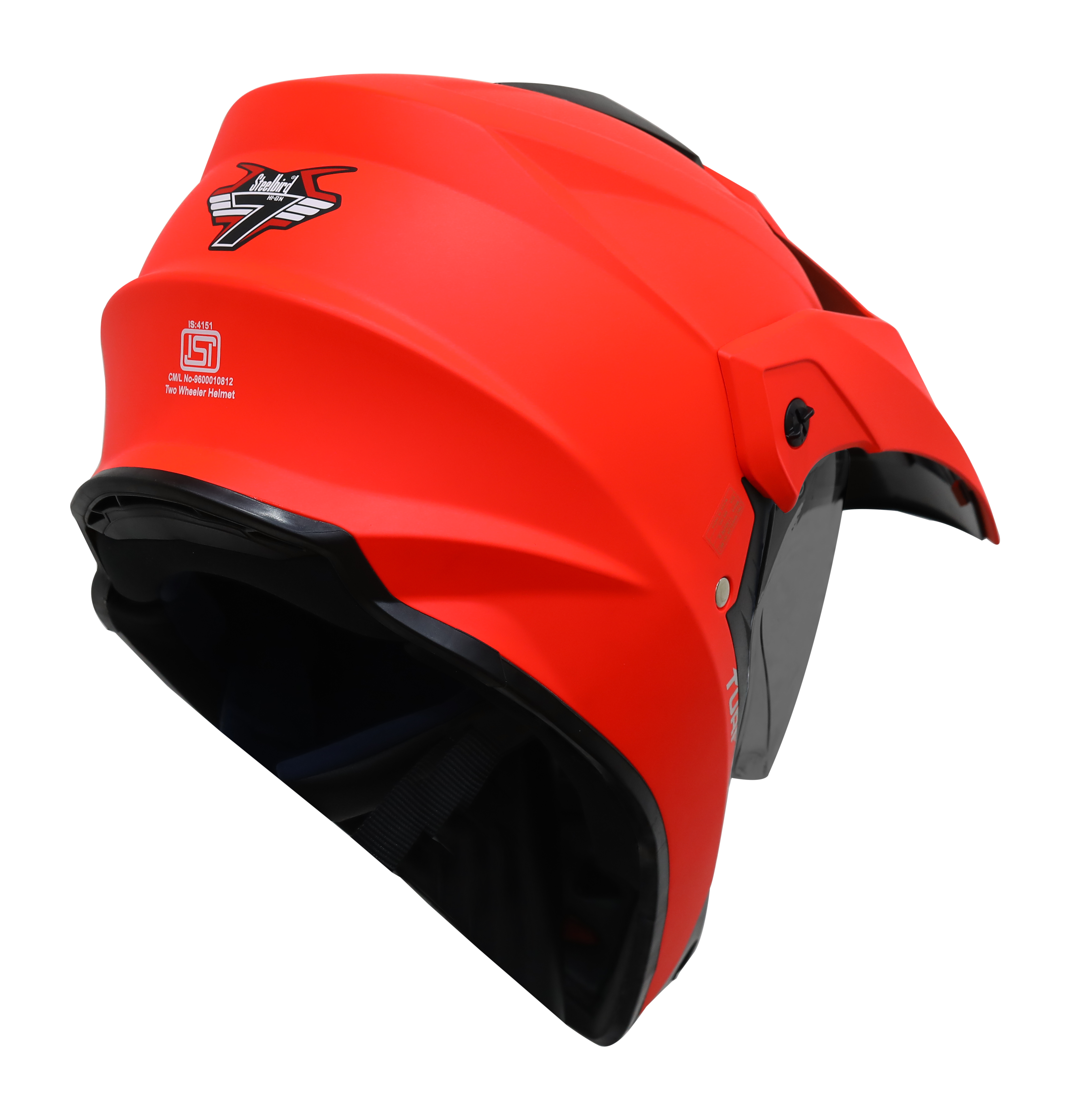 SB-42 Turf Single Visor Glossy Fluo Red (With Extra Clear Visor)