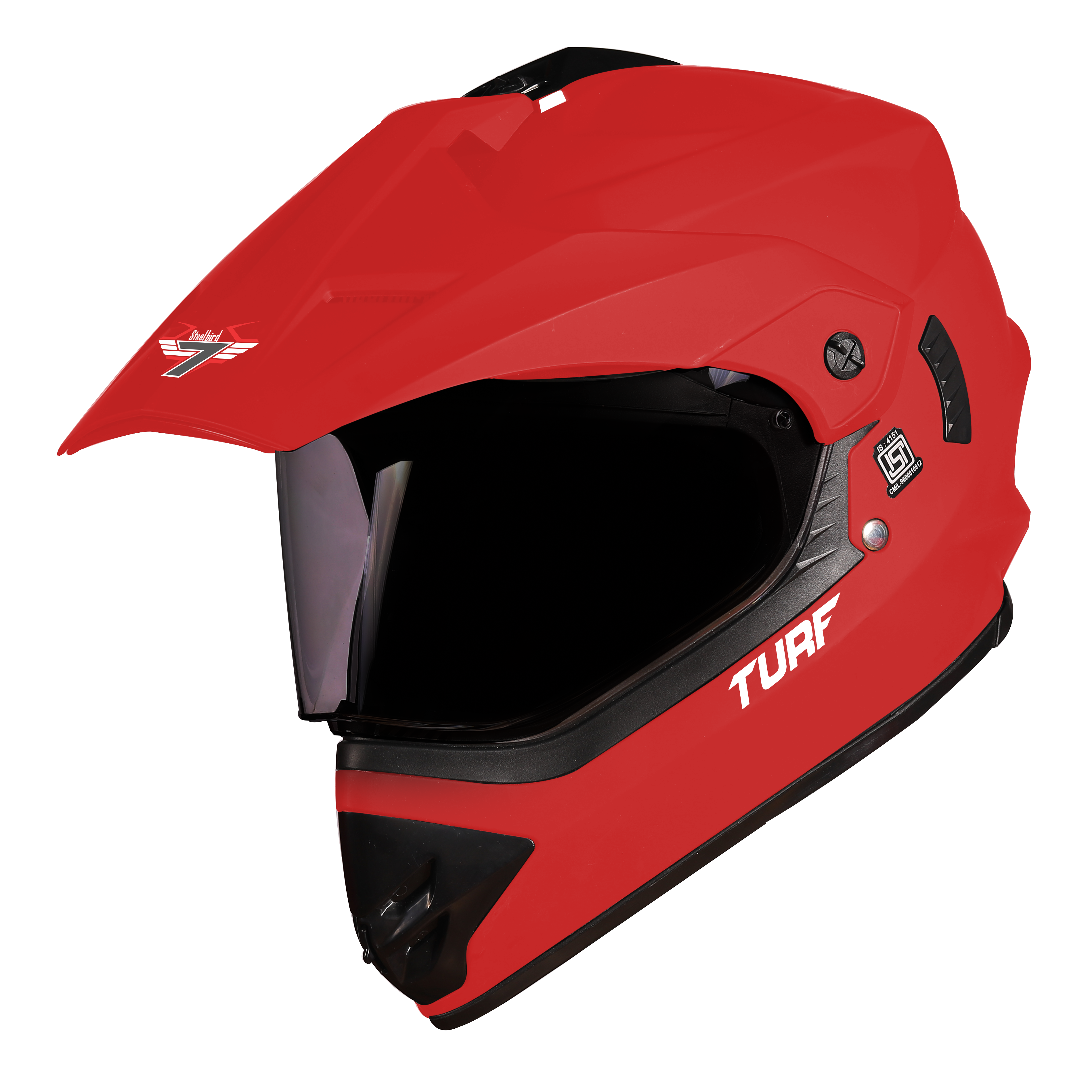 SB-42 Turf Single Visor Mat Sports Red (With Extra Clear Visor)