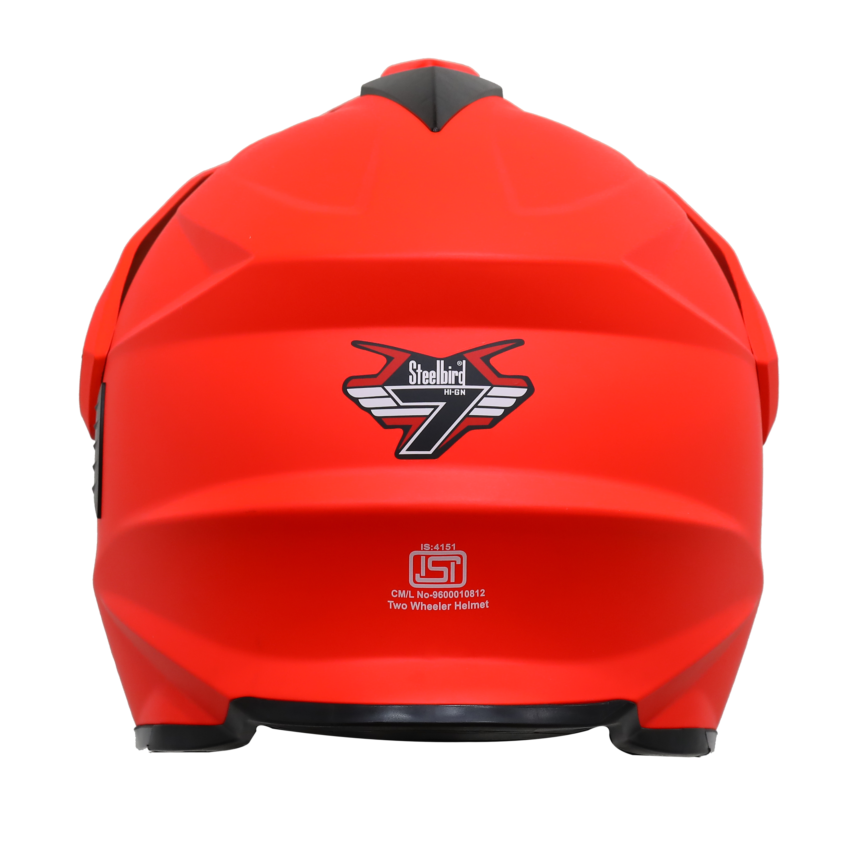SB-42 Turf Single Visor Glossy Fluo Red With Gold Night Vision Visor (With Extra Clear Visor)