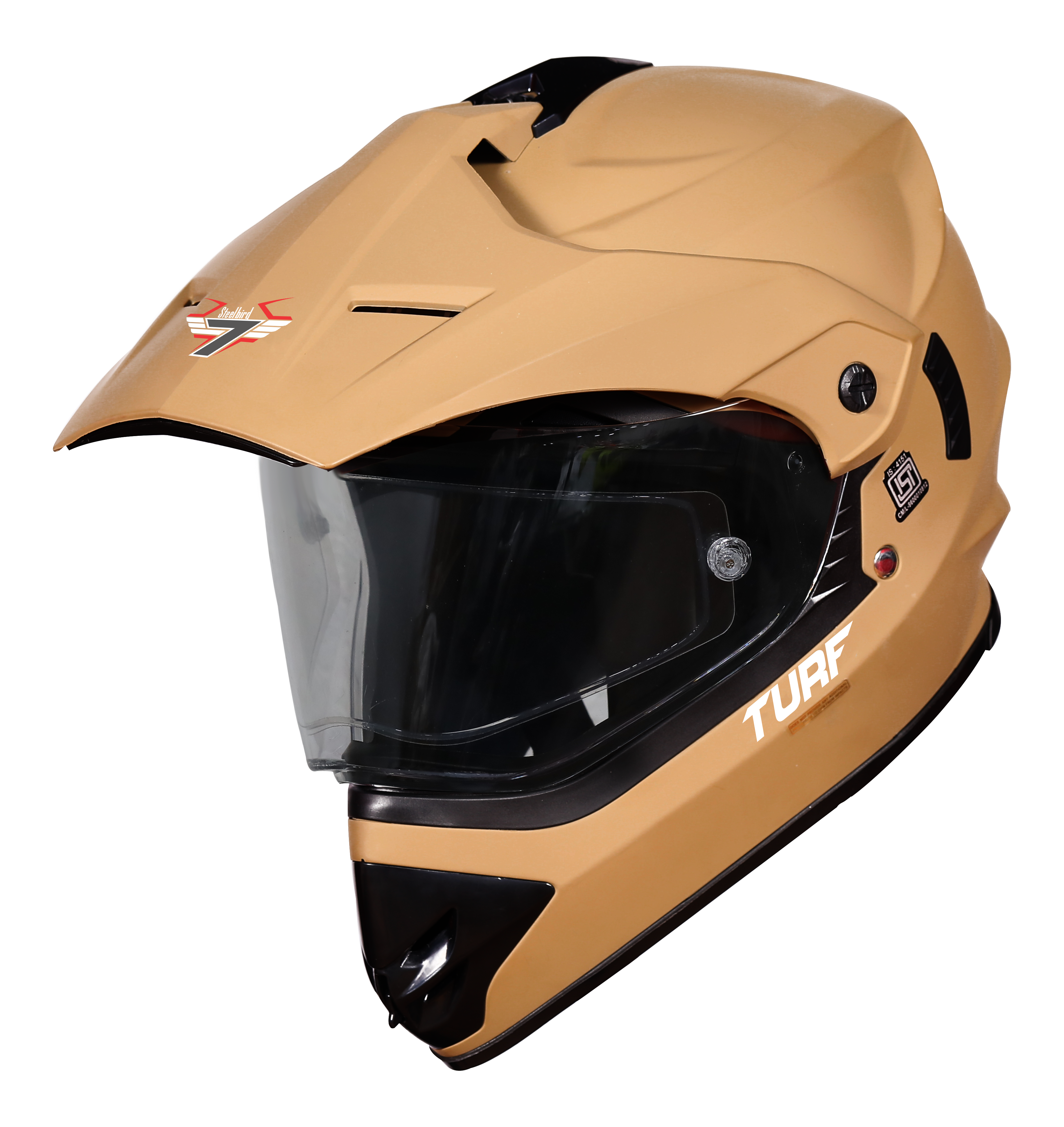 SB-42 Turf Single Visor Mat Desert Storm With Anti-Fog Shield Clear Visor