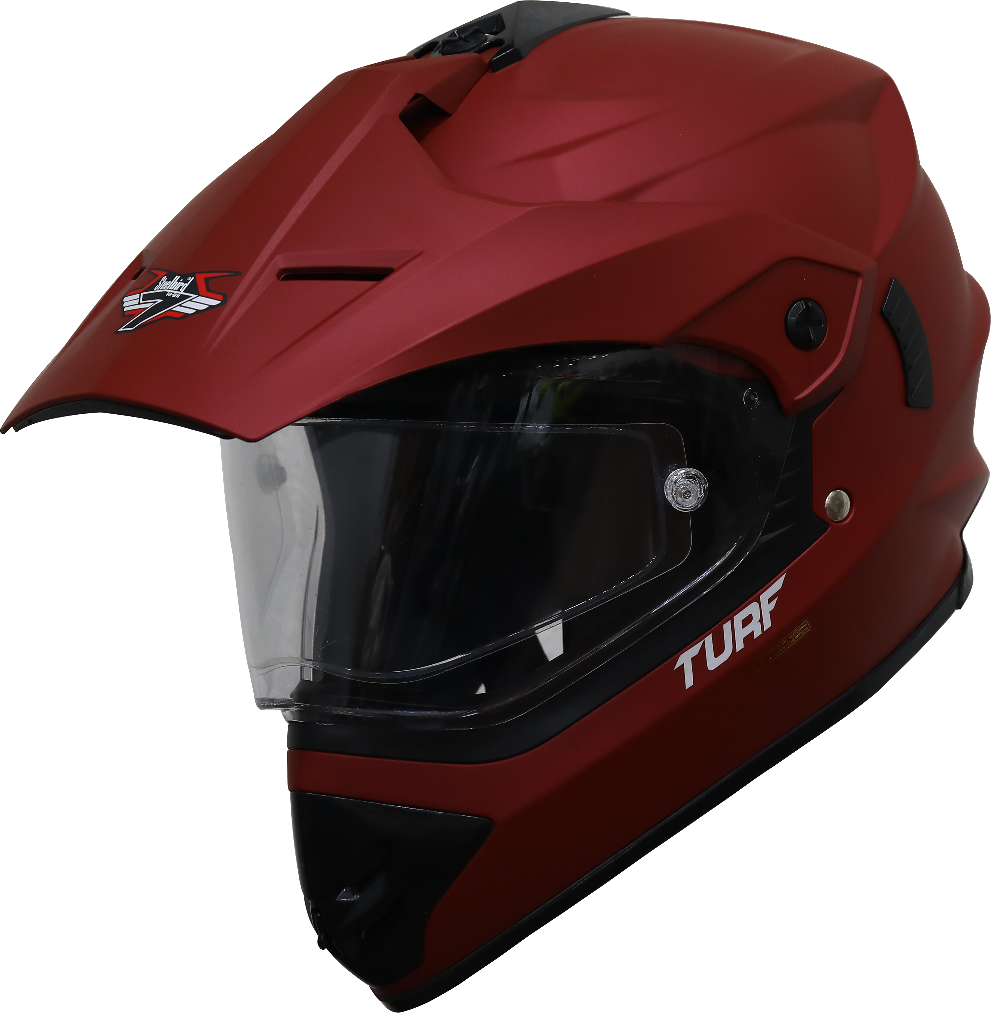 SB-42 Turf Single Visor Mat Maroon With Anti-Fog Shield Clear Visor