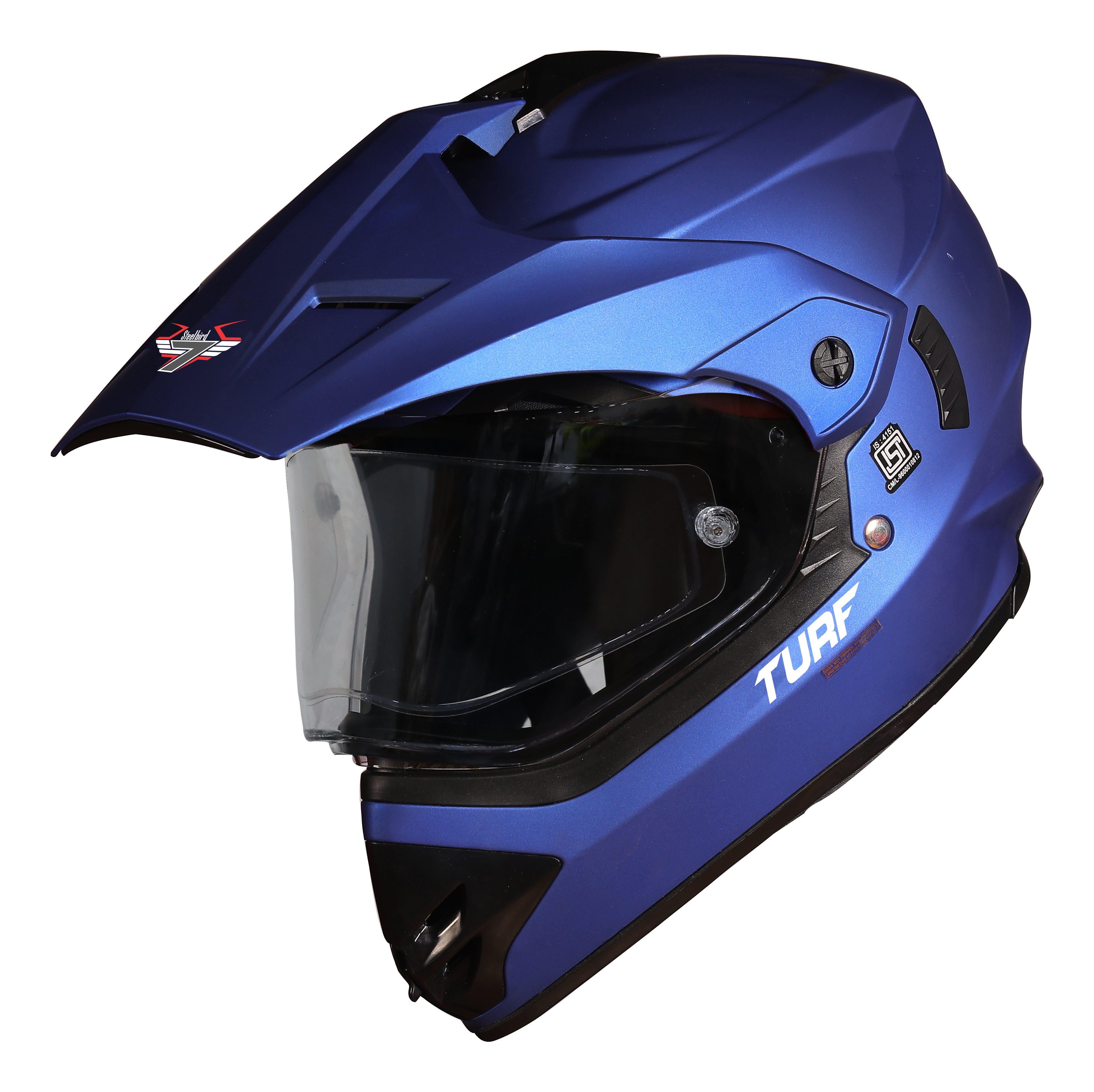 SB-42 Turf Single Visor Mat Y.Blue With Anti-Fog Shield Clear Visor