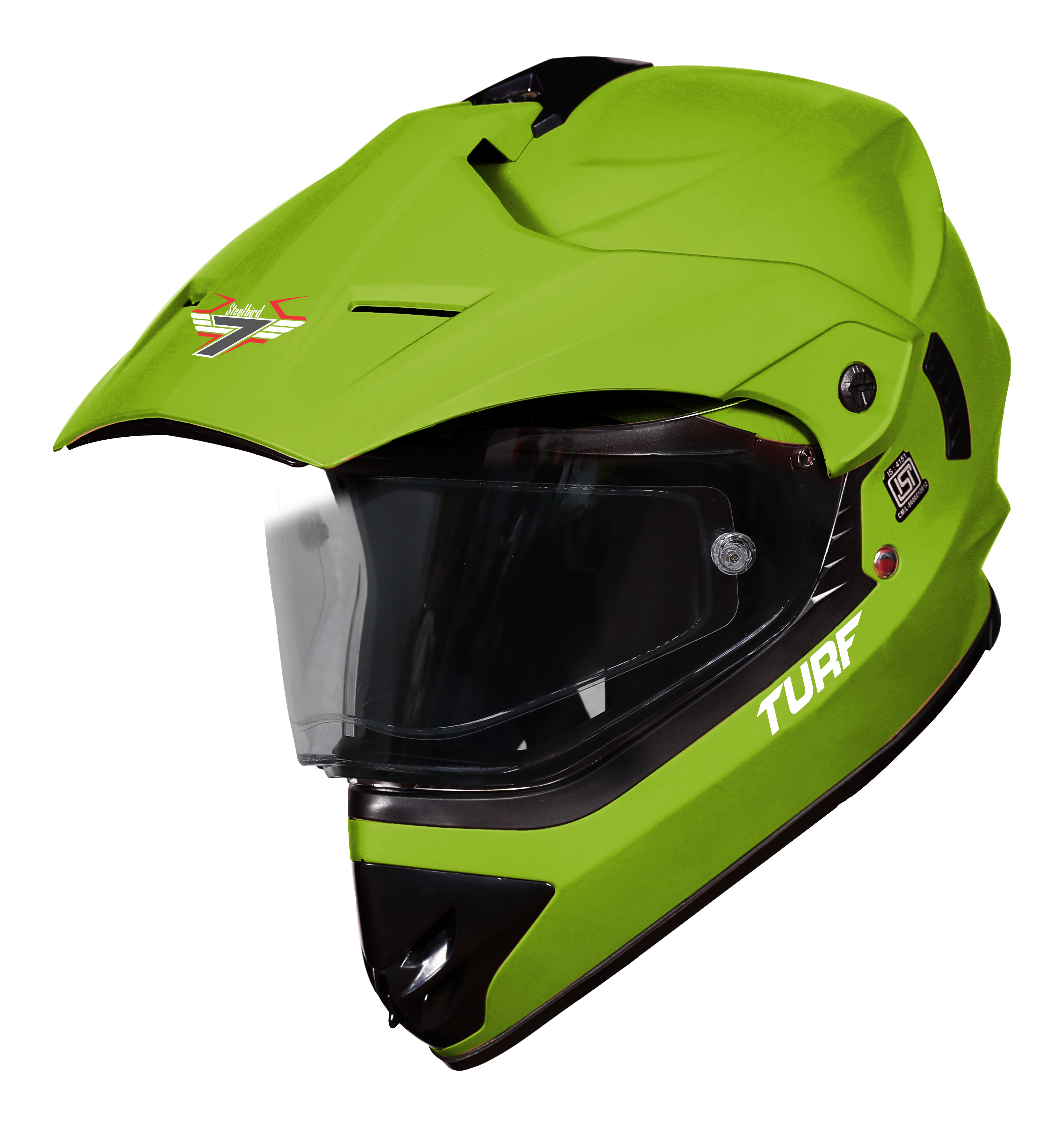 SB-42 Turf Single Visor Mat Y.Green With Anti-Fog Shield Clear Visor