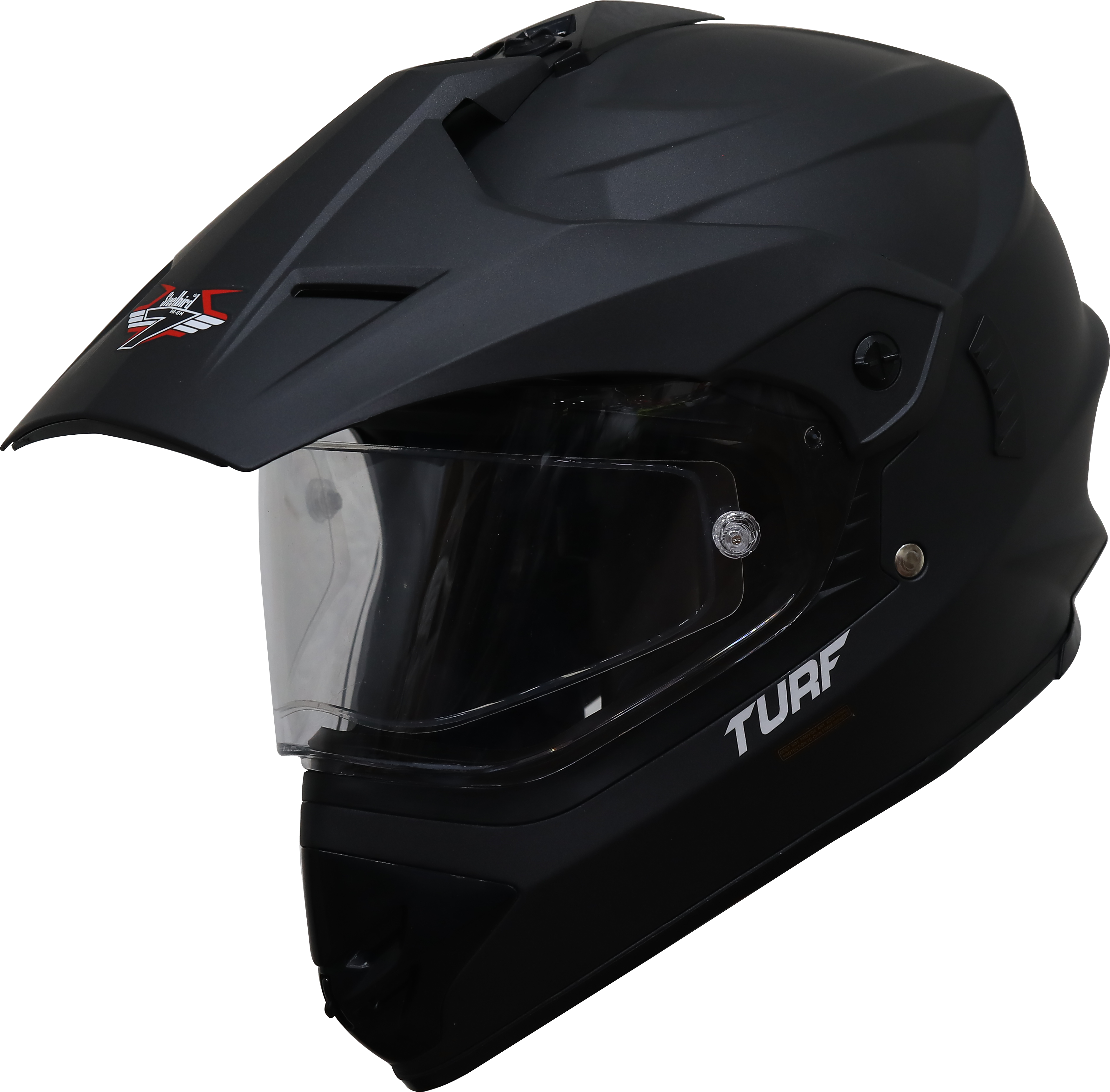 SB-42 Turf Single Visor Mat Midnight Black With Anti-Fog Shield Clear Visor