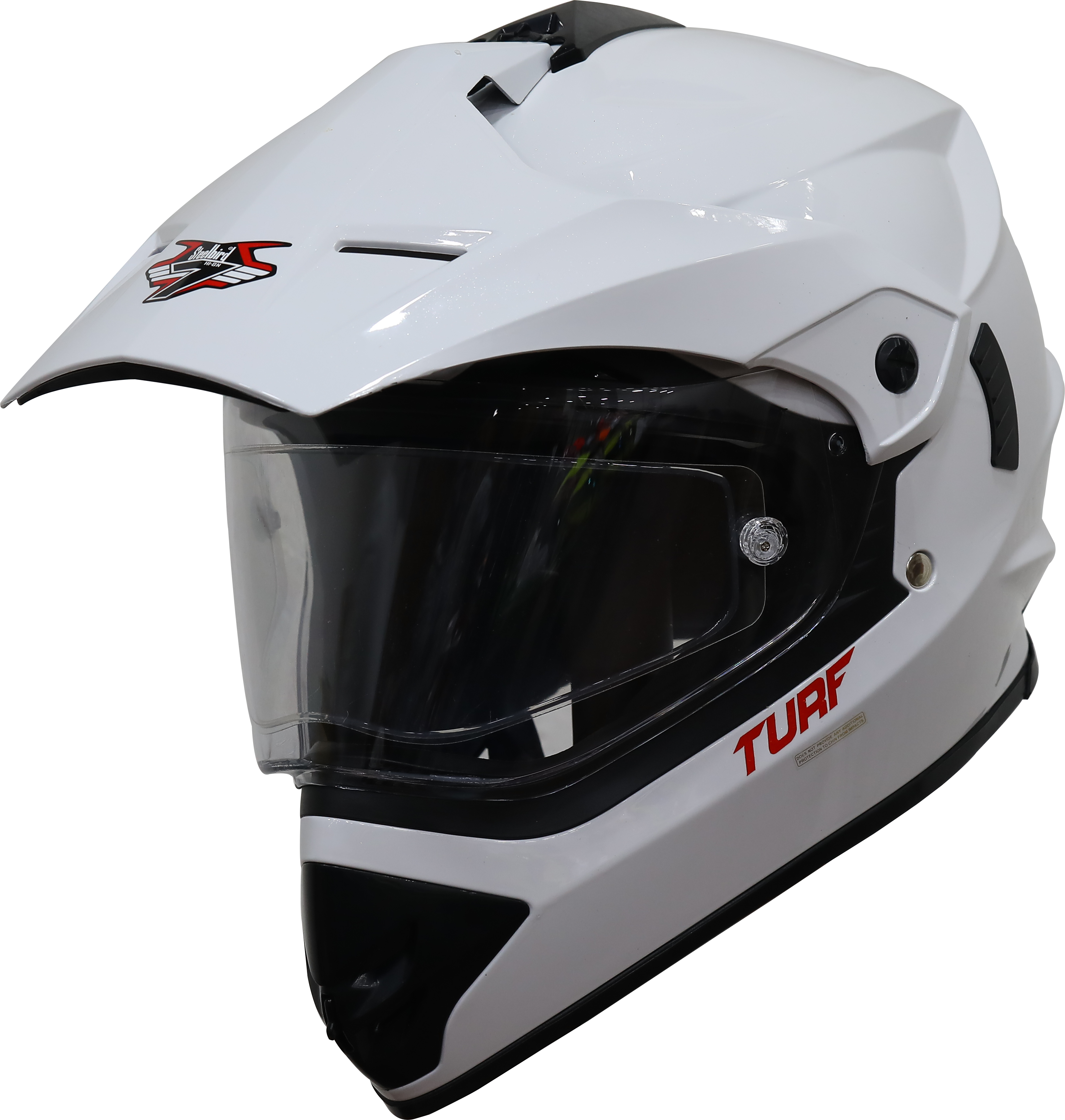 SB-42 Turf Single Visor Mat White With Anti-Fog Shield Clear Visor