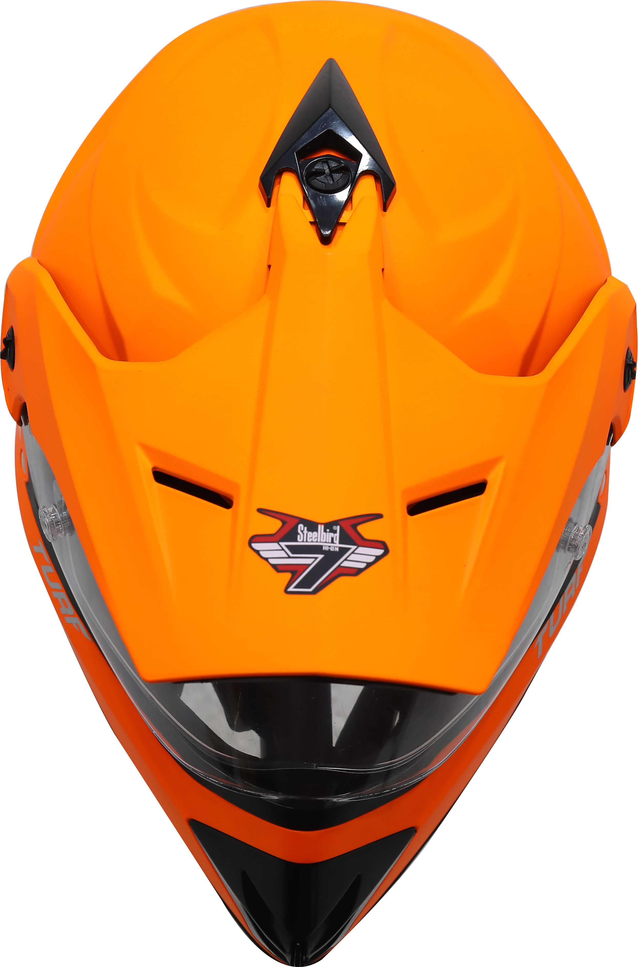 SB-42 Turf Single Visor Glossy Fluo Orange With Anti-Fog Shield Clear Visor
