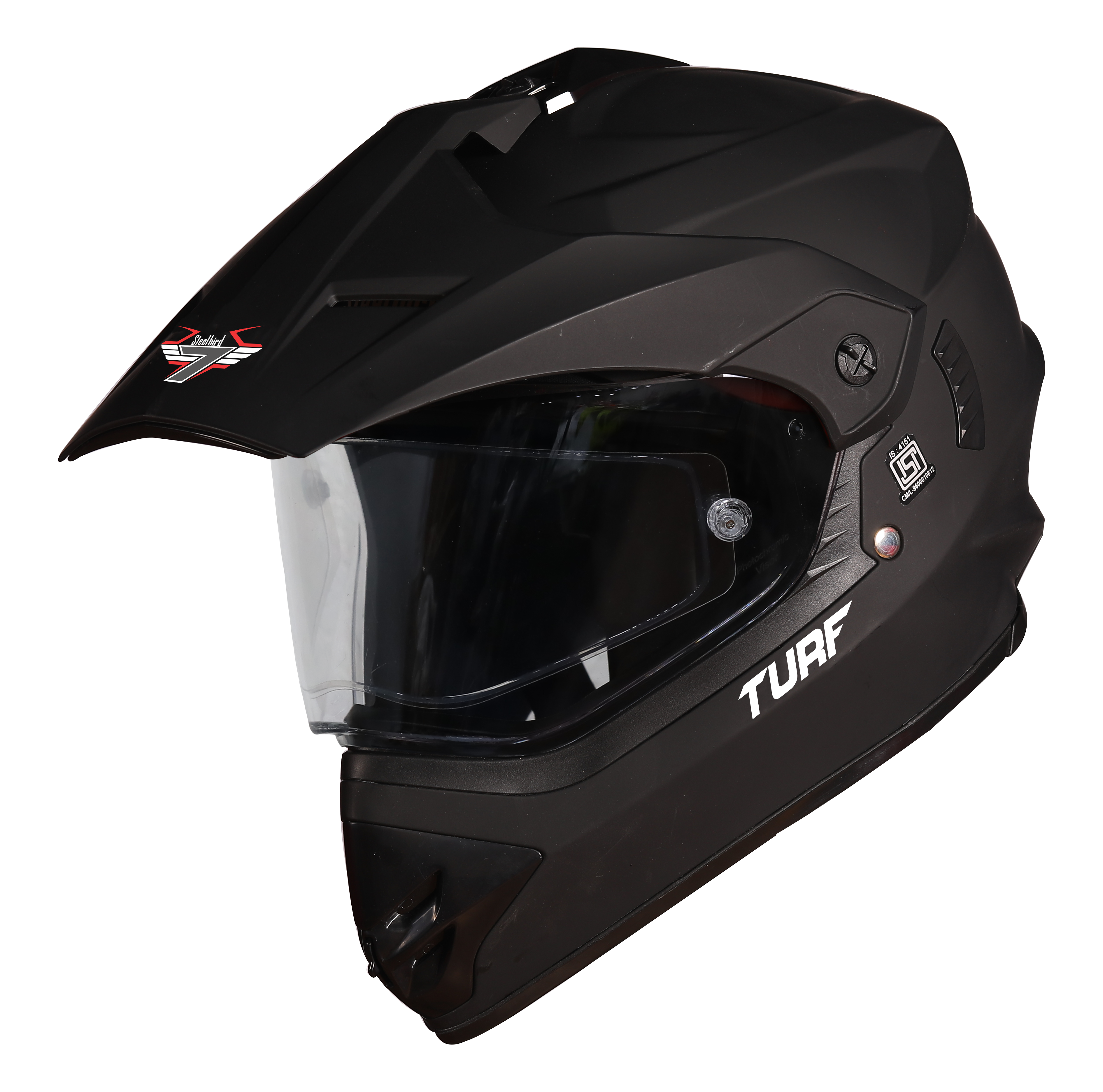 SB-42 Turf Single Visor Mat Black With Anti-Fog Shield Photochromic Visor (With Extra Clear Visor)