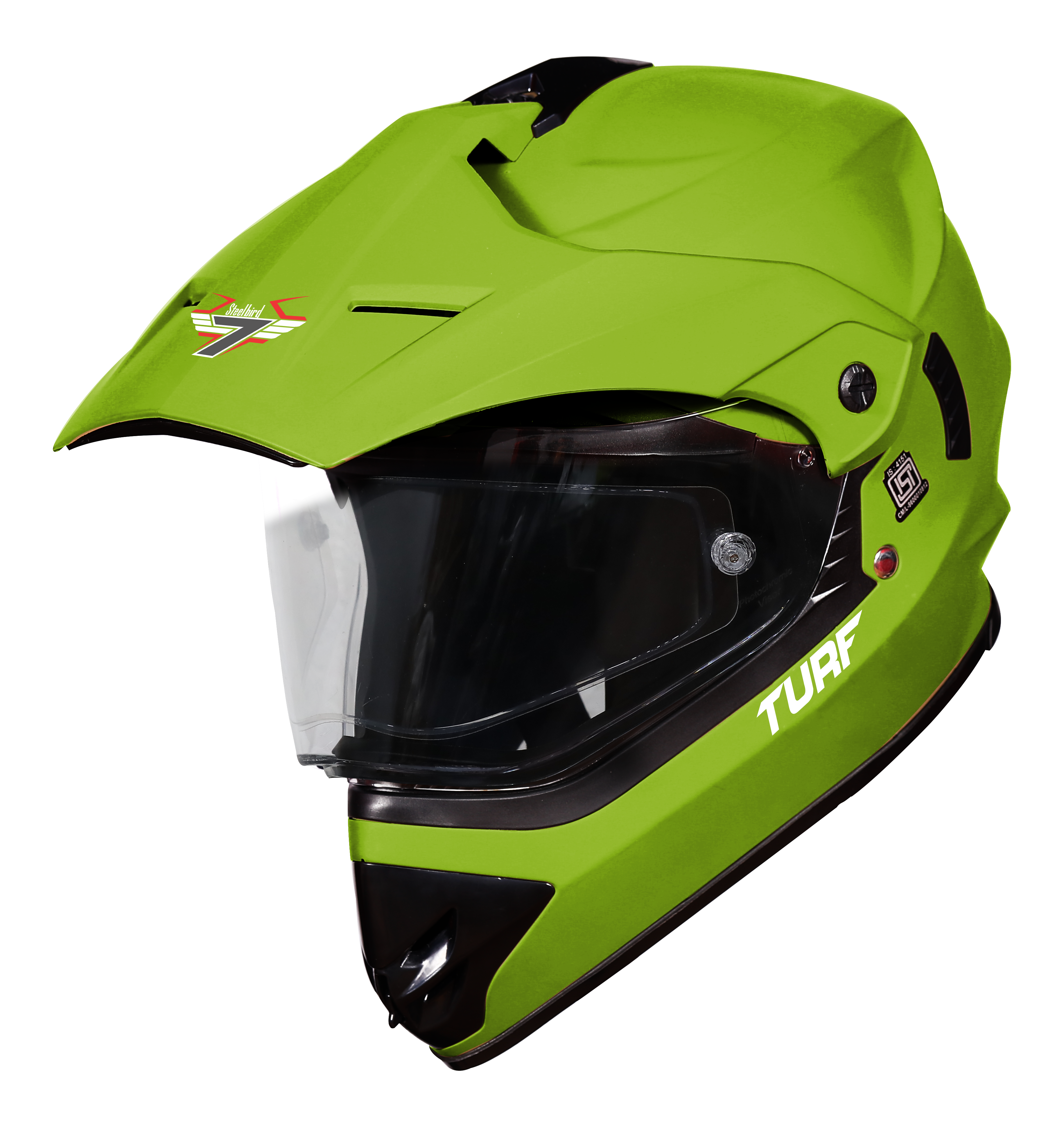 SB-42 Turf Single Visor Mat Y.Green With Anti-Fog Shield Photochromic Visor (With Extra Clear Visor)