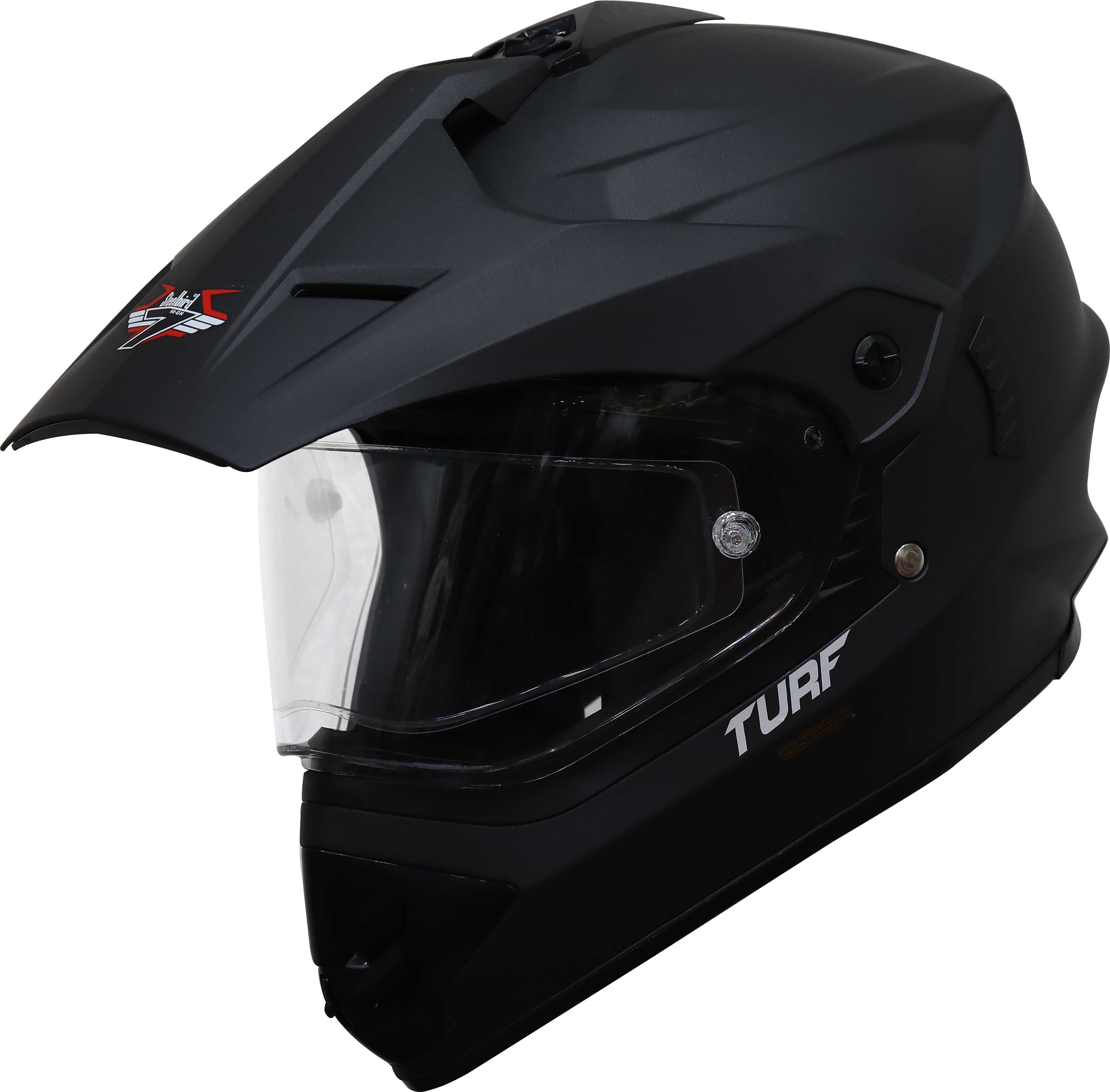 SB-42 Turf Single Visor Mat Midnight Black With Anti-Fog Shield Photochromic Visor (With Extra Clear Visor)