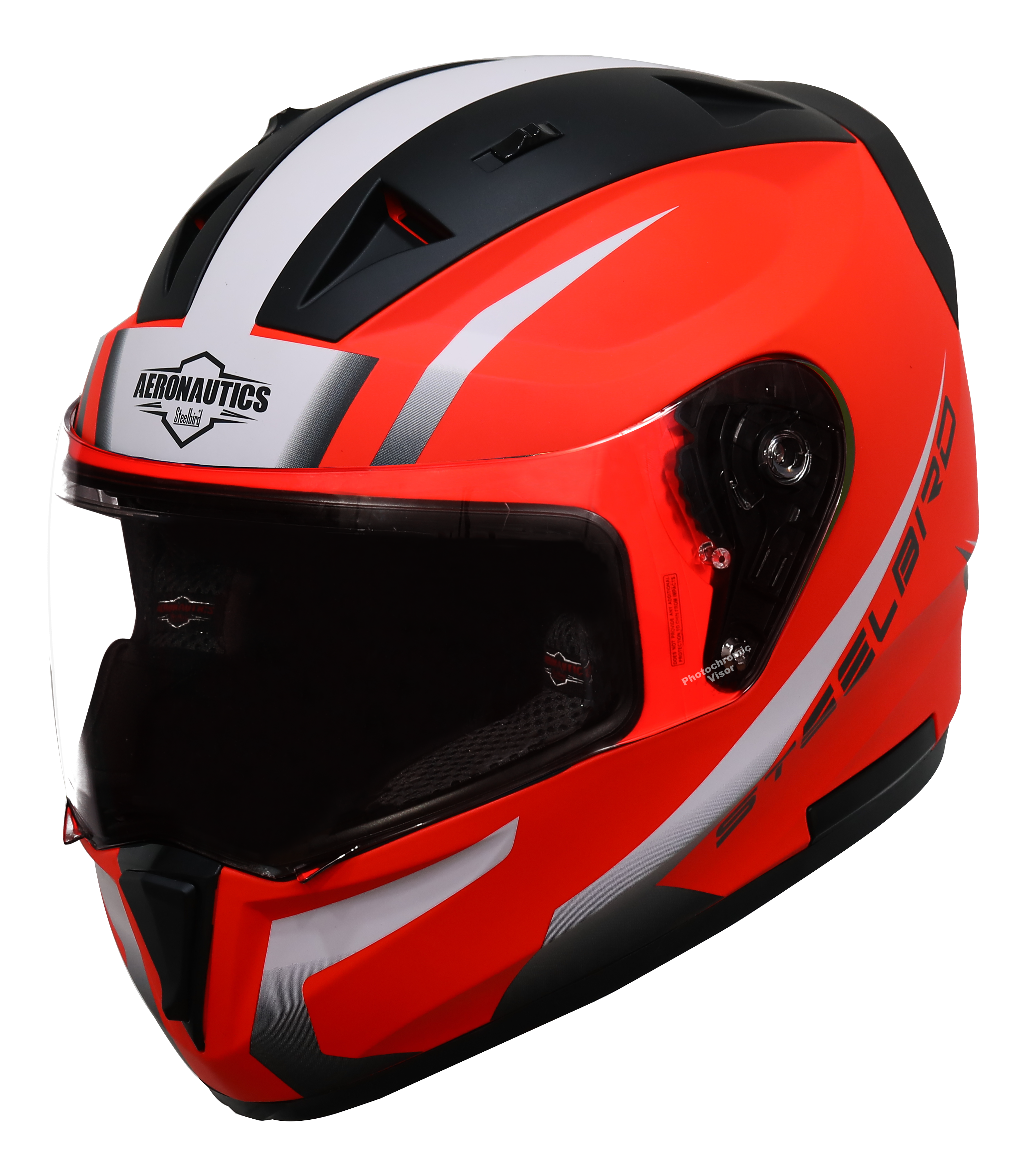 SA-1 WHIF GLOSSY FLUO RED WITH WHITE PHOTOCHROMIC VISOR