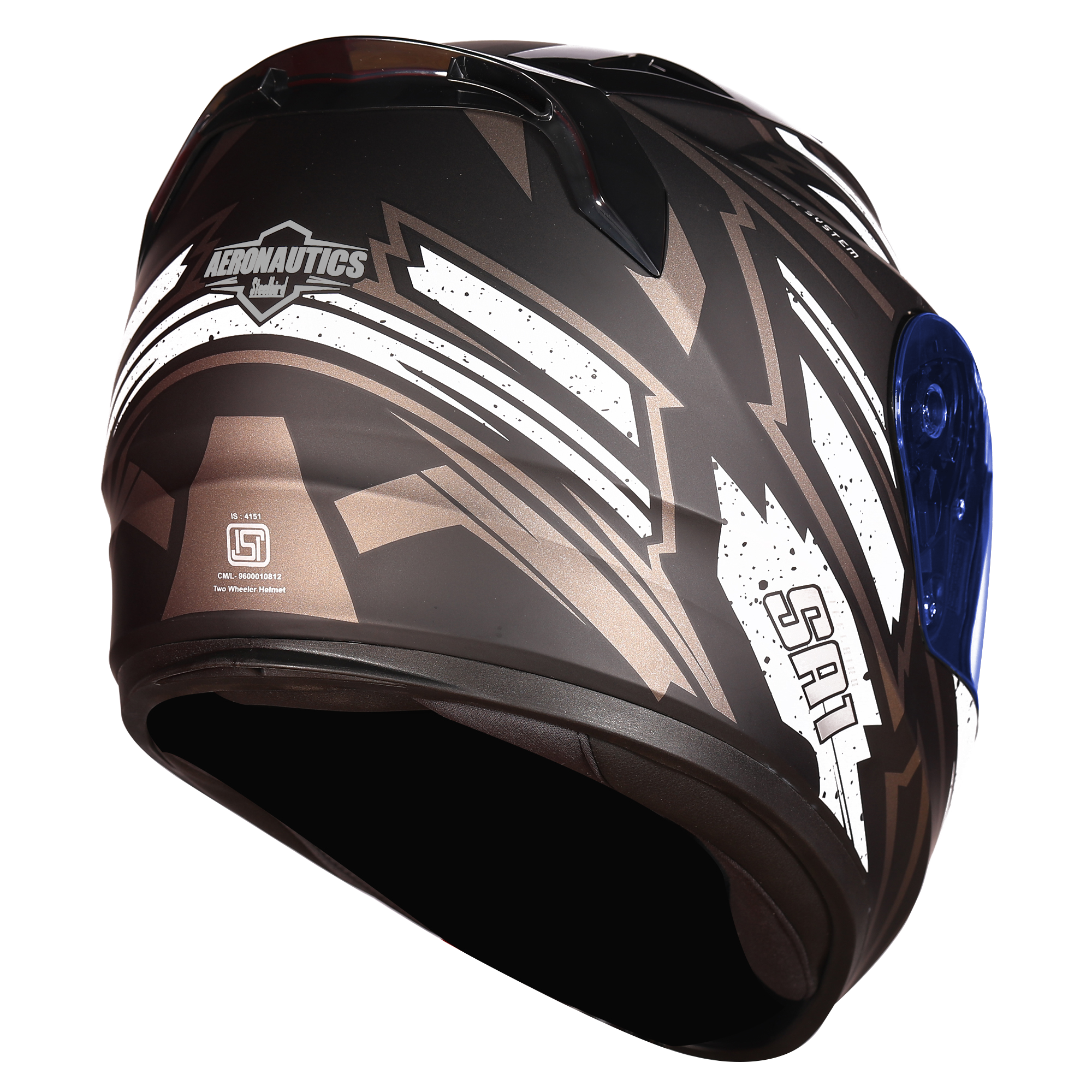 SA-1 BOOSTER MAT BLACK WITH GREY - NIGHT VISION BLUE VISOR (WITH EXTRA CLEAR VISOR)