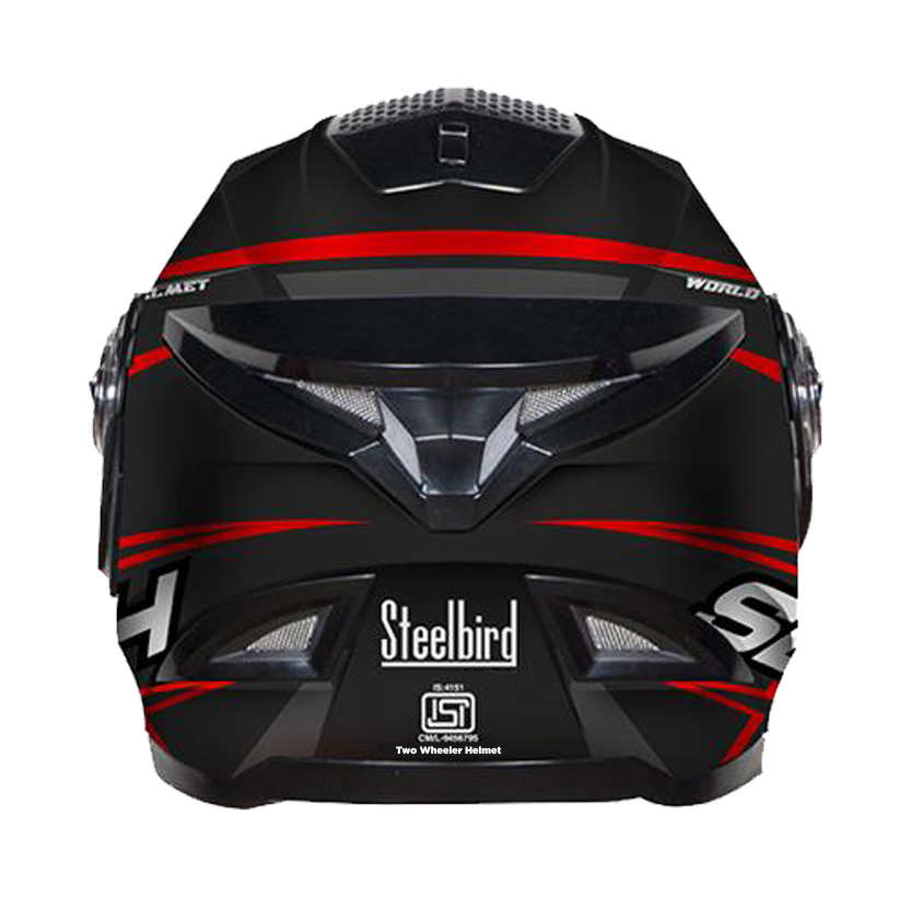SBH-17 ROBOT ICE MAT BLACK WITH RED (WITH EXTRA CLEAR VISOR)