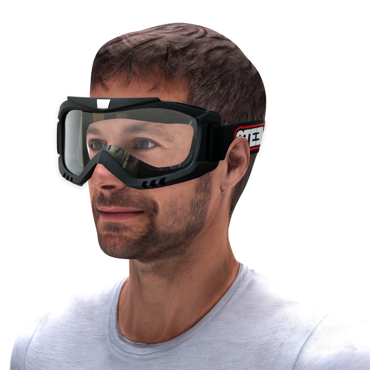 Steelbird 3 In 1 Unisex Face Shield Mask, Goggle (Transparent Glass)