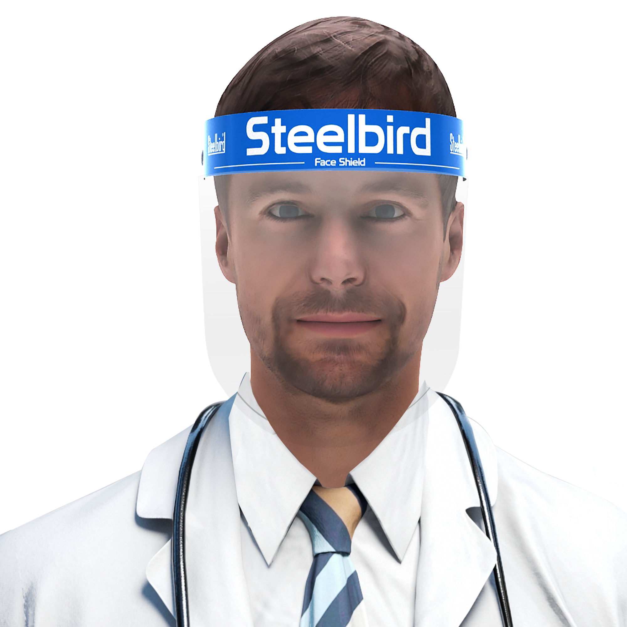Steelbird Static Pack Of 3 Anti Fog Medical Face Shield To Avoid Fog, Full Face Protection For All Front Line Warriors (Pack Of 3)