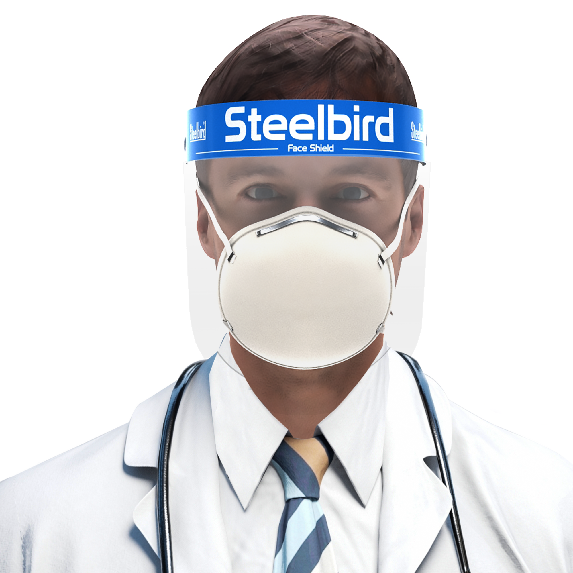 Steelbird Static Pack Of 3 Anti Fog Medical Face Shield To Avoid Fog, Full Face Protection For All Front Line Warriors (Pack Of 3)