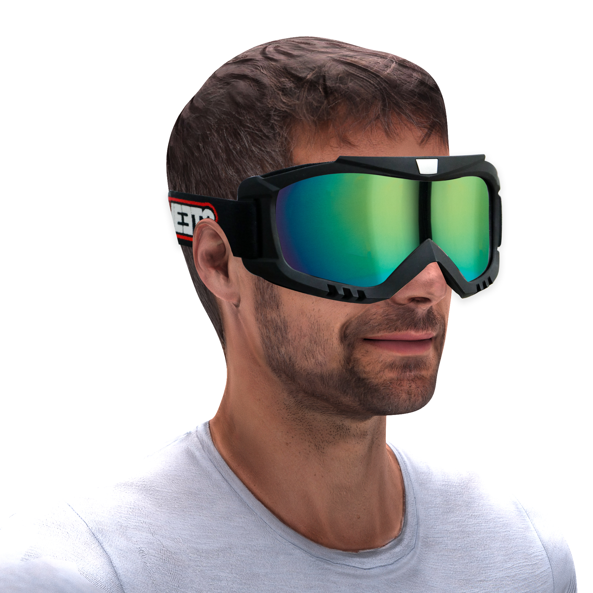 Steelbird 3 In 1 Unisex Face Shield Mask, Goggle (Rainbow Glass)