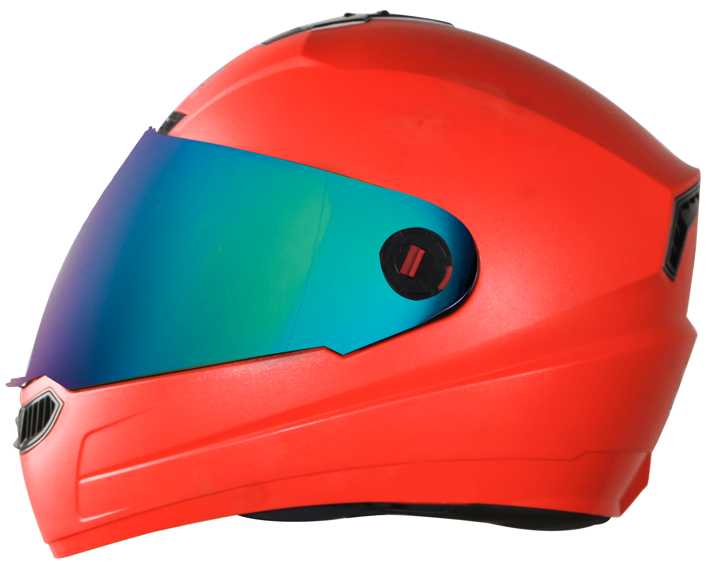 SBA-1 AIR DASHING RED FITTED WITH CLEAR VISOR ( EXTRA CHROME RAINBOW VISOR)