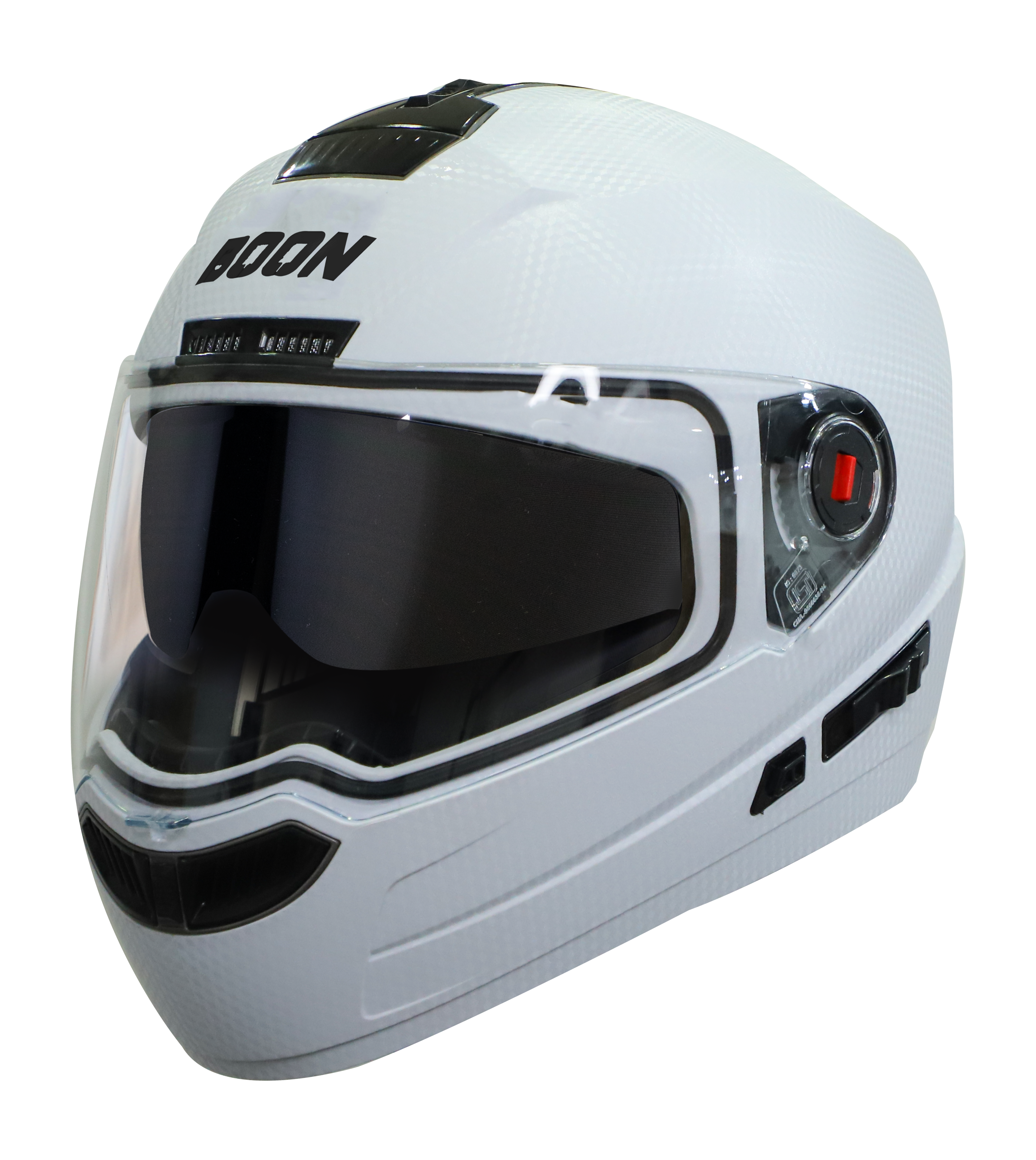 Steelbird SBA-1 Boon Dashing ISI Certified Full Face Helmet For Men And Women With Inner Smoke Sun Shield (Dashing White)