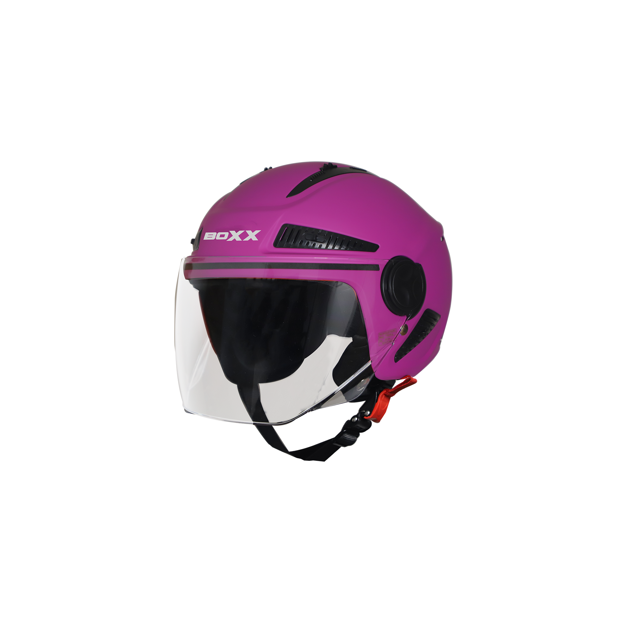 Steelbird SBH-24 Boxx ISI Certified Open Face Helmet For Men And Women (Matt Purple With Clear Visor)