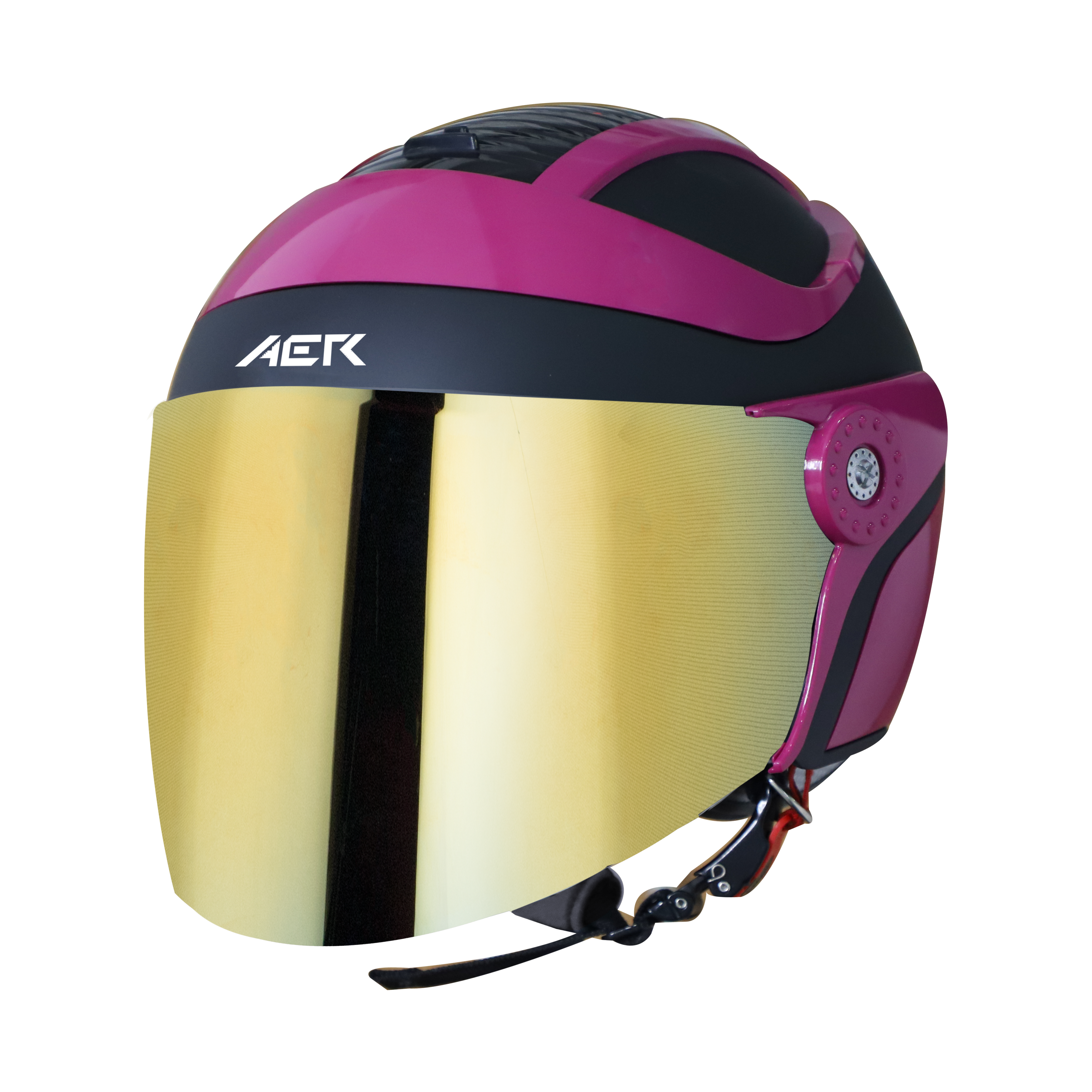 SB-29 AER MAT BLACK WITH PINK (FITTED WITH CLEAR VISOR WITH EXTRA CHROME GOLD VISOR FREE)