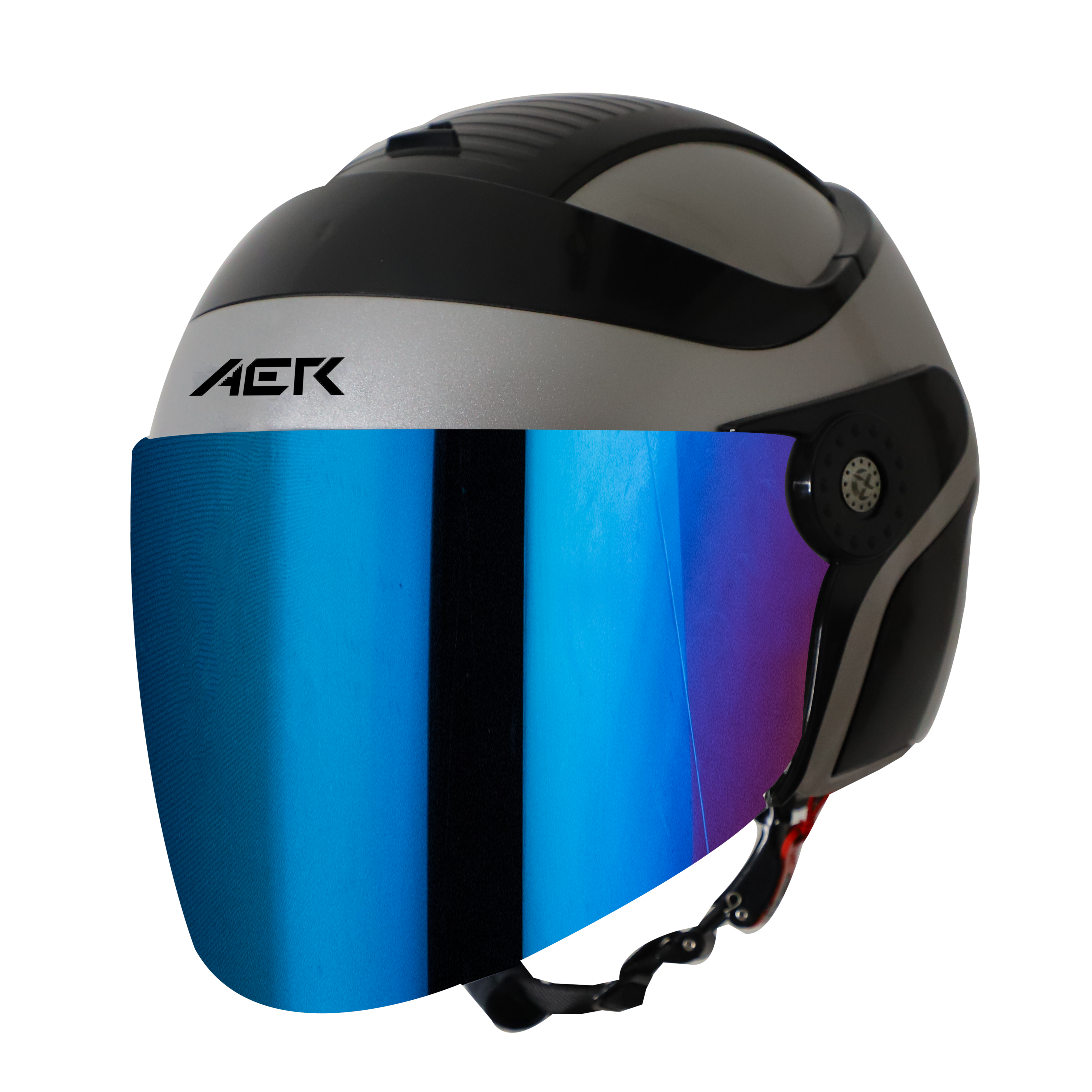 SB-29 AER MAT SILVER WITH BLACK (FITTED WITH CLEAR VISOR WITH EXTRA CHROME BLUE VISOR FREE) 