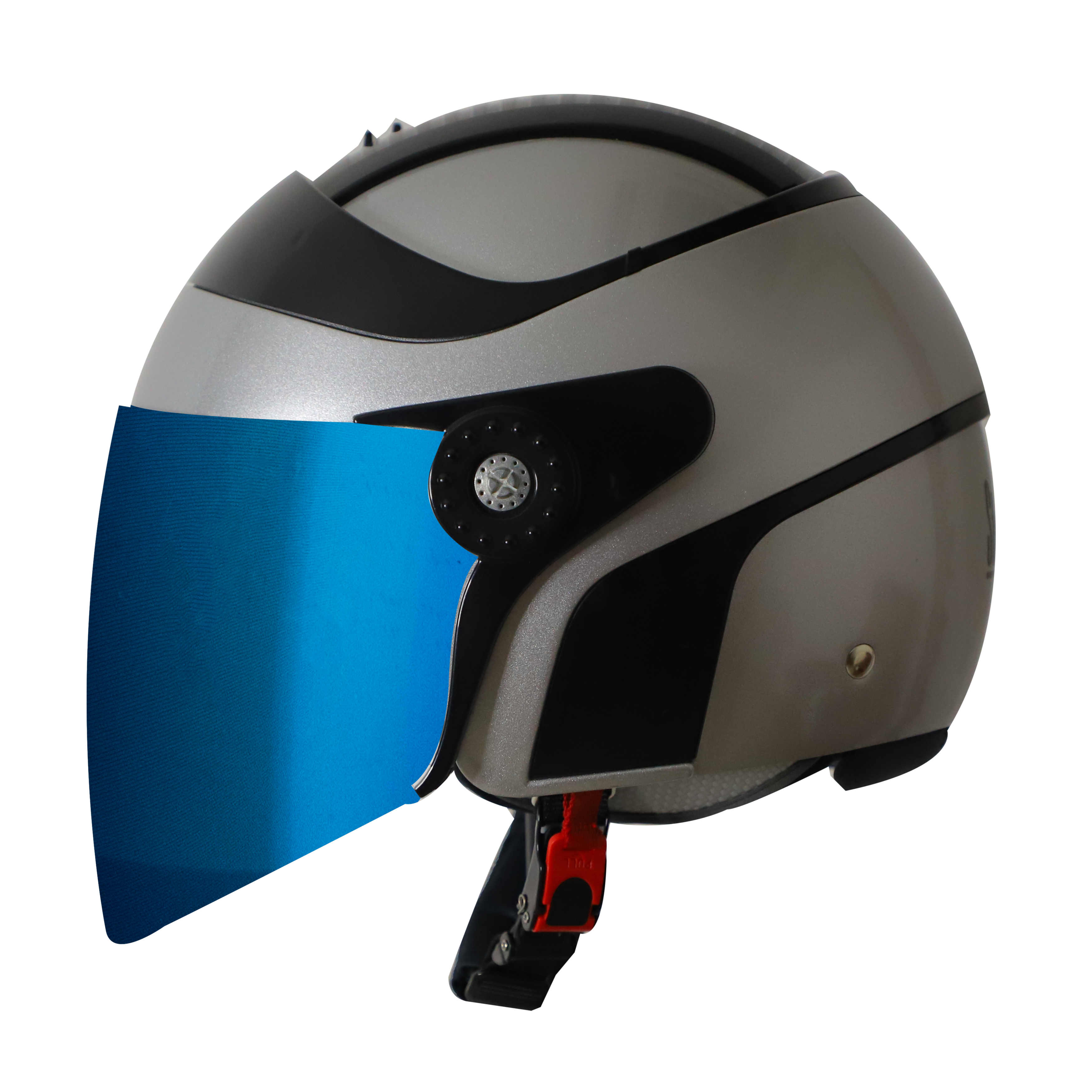 SB-29 AER MAT SILVER WITH BLACK (FITTED WITH CLEAR VISOR WITH EXTRA CHROME BLUE VISOR FREE) 