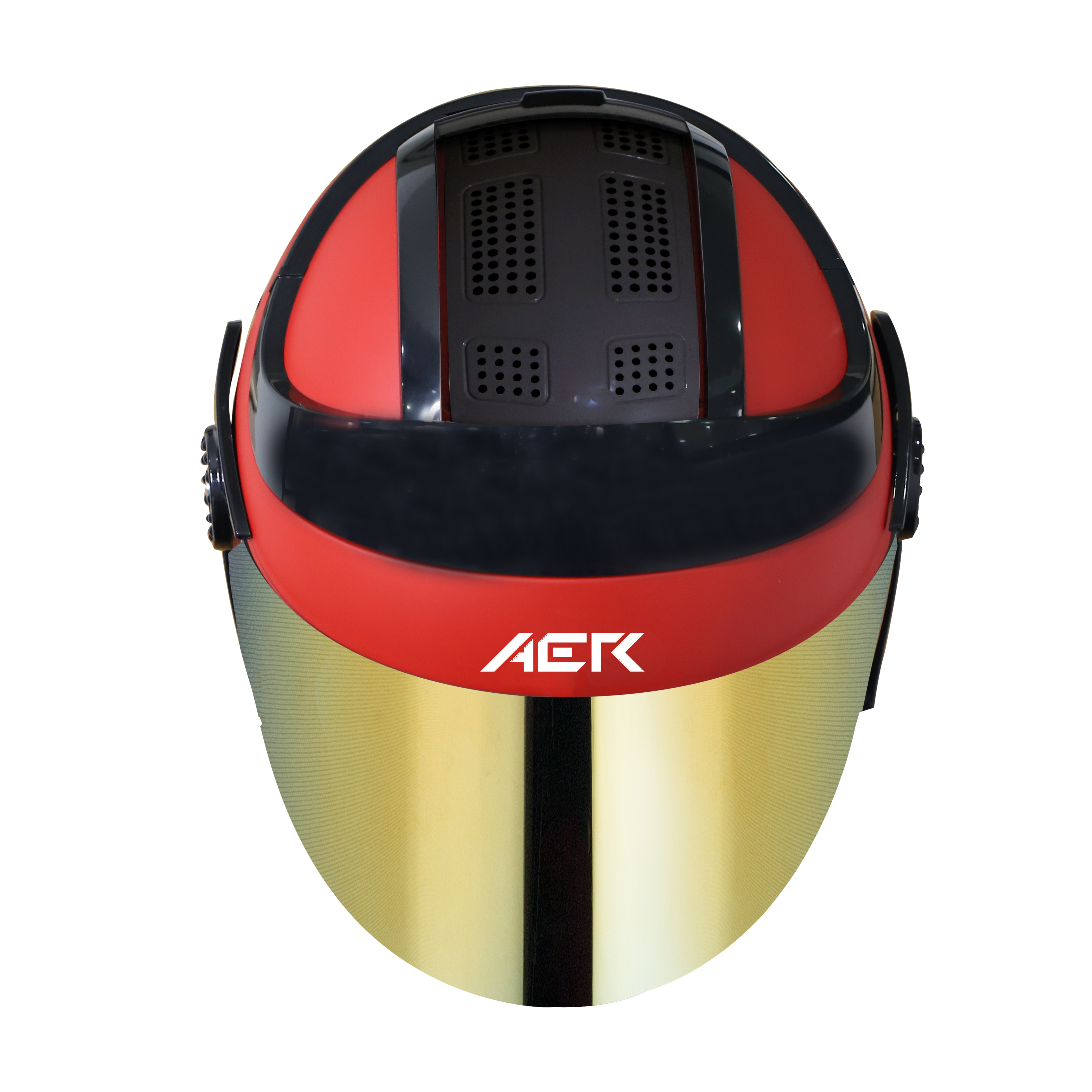 SB-29 AER MAT RED WITH BLACK (FITTED WITH CLEAR VISOR WITH EXTRA CHROME GOLD VISOR FREE) 