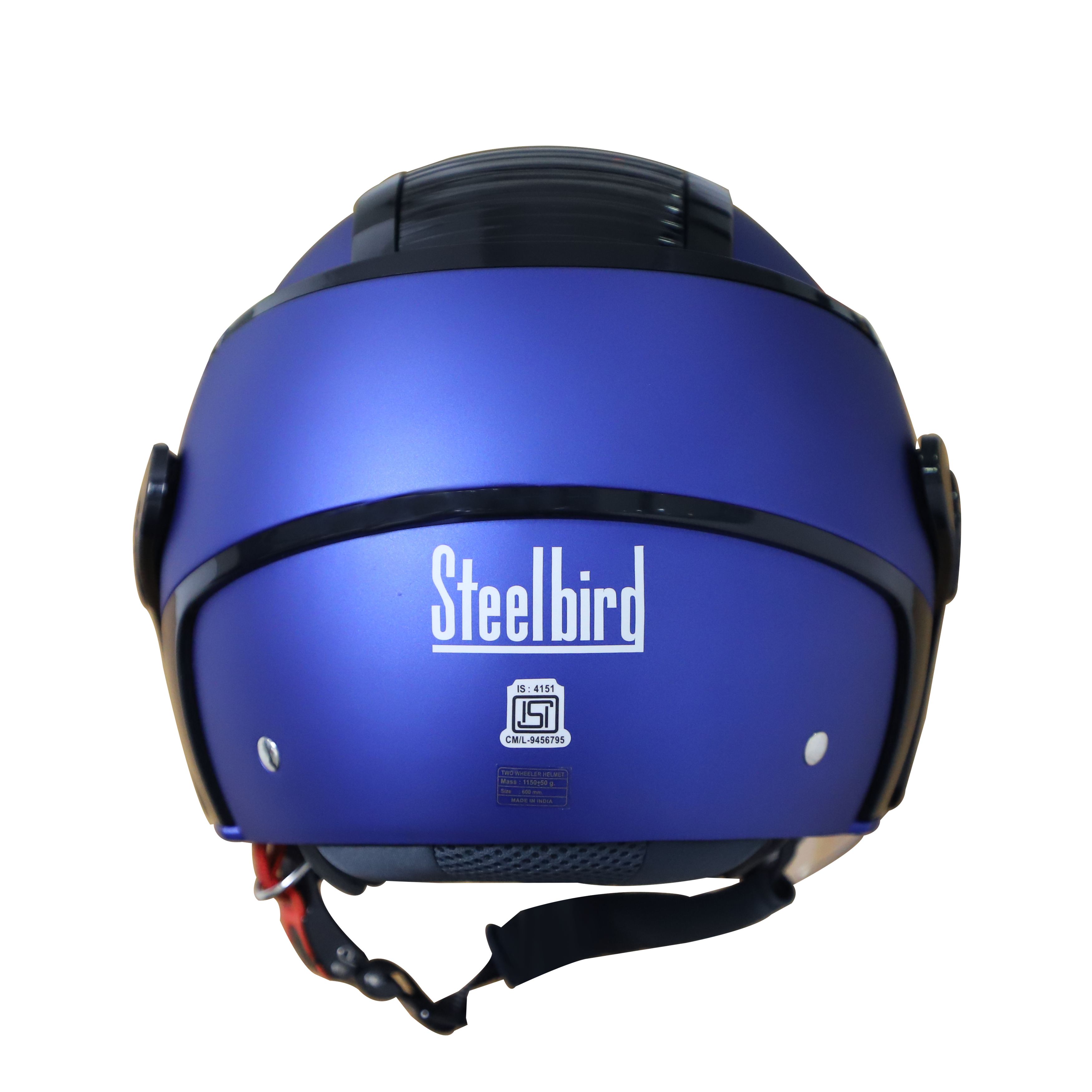 SB-29 AER MAT Y.BLUE WITH BLACK (FITTED WITH CLEAR VISOR WITH EXTRA CHROME SILVER VISOR FREE) 