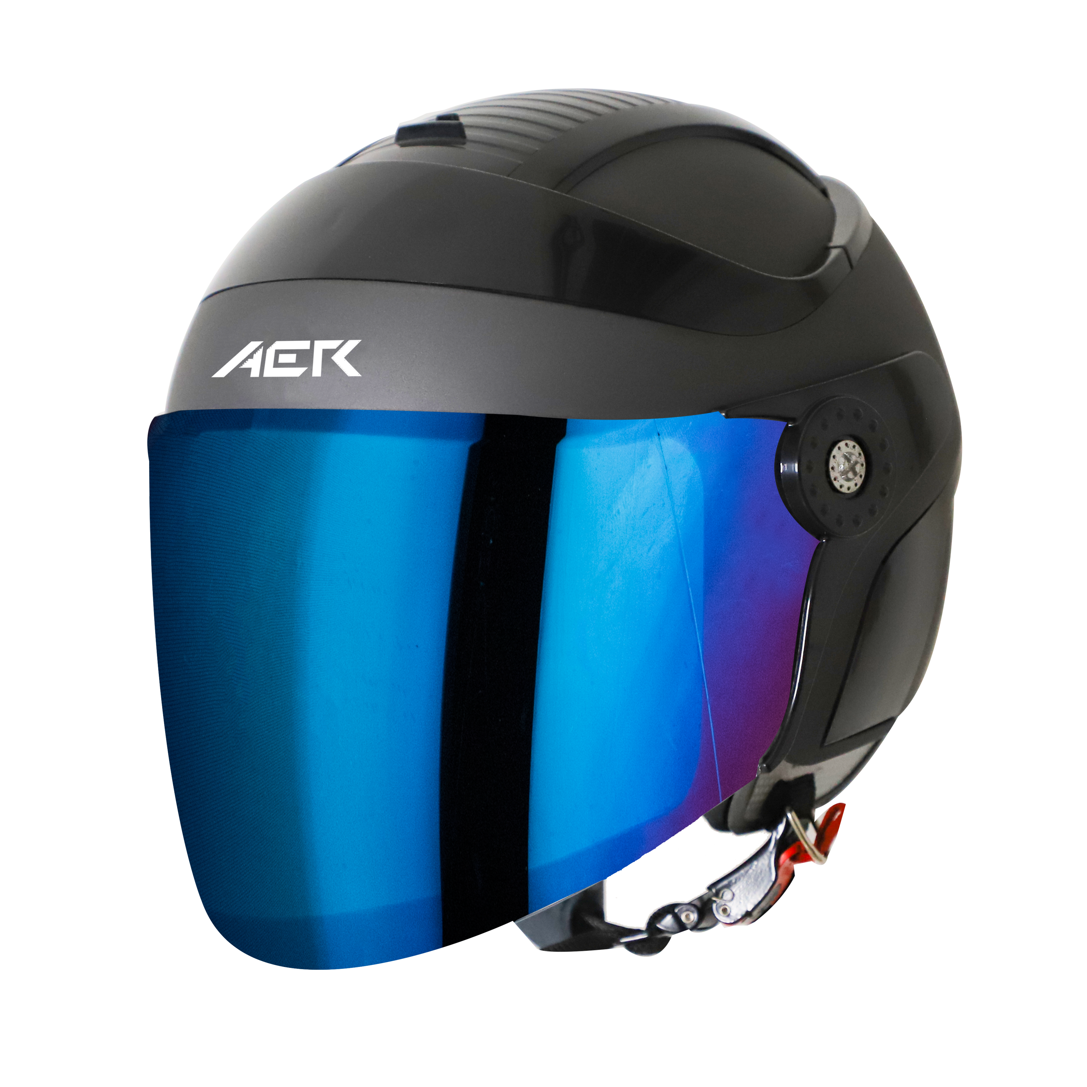 SB-29 AER MAT H.GREY WITH BLACK (FITTED WITH CLEAR VISOR WITH EXTRA CHROME BLUE VISOR FREE) 